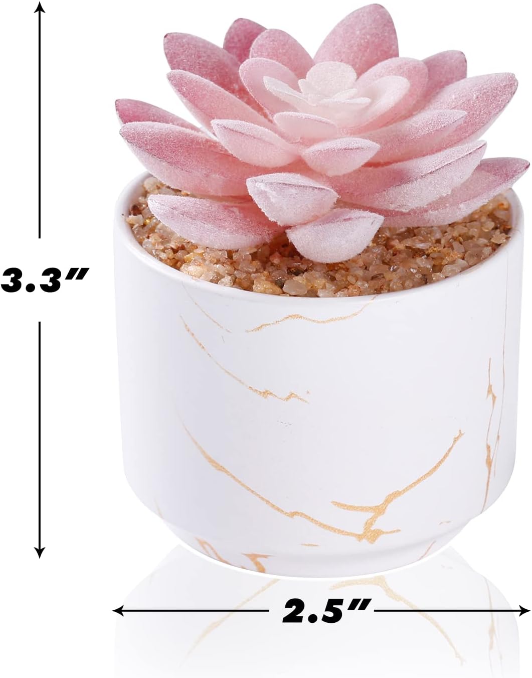 Artificial Plants and Succulents in 2 White Ceramic Pots,Small Fake Plants for Office and Desk Decor,Bathroom, Bedroom,Shelves for Women