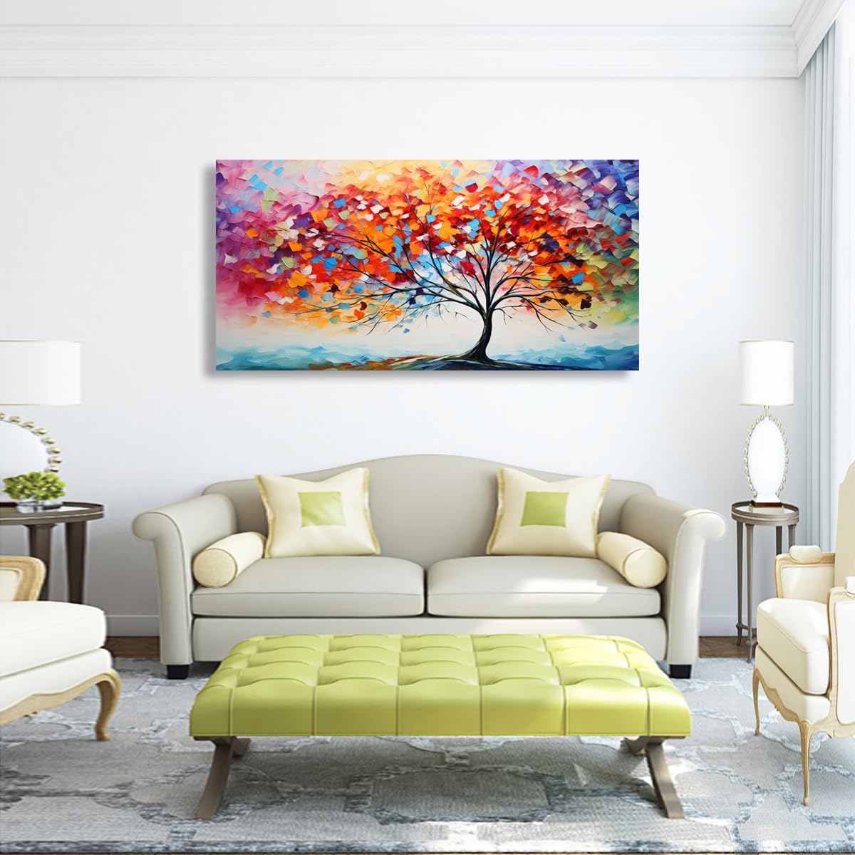 Golden Lotus Pictures Canvas Wall Art for Living room Office Bedroom Wall Decor,Flowers Wall Art Print Paintings Modern Abstract Oil Painting Artwork Waterproof Ready to Hang-20x40inch