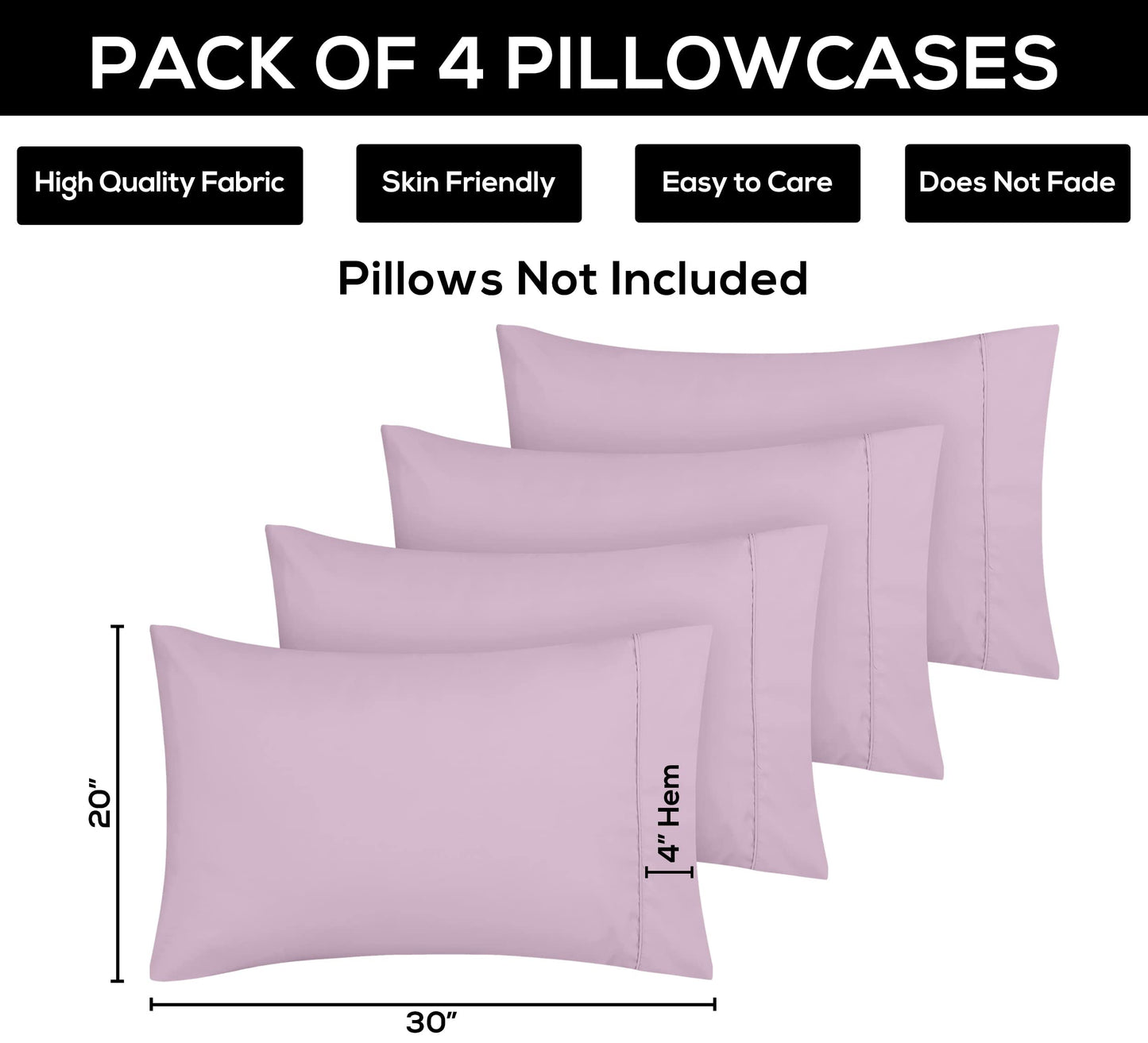 Utopia Bedding Pillow Cases - Envelope Closure - Soft Brushed Microfiber Fabric - Shrinkage and Fade Resistant Pillow