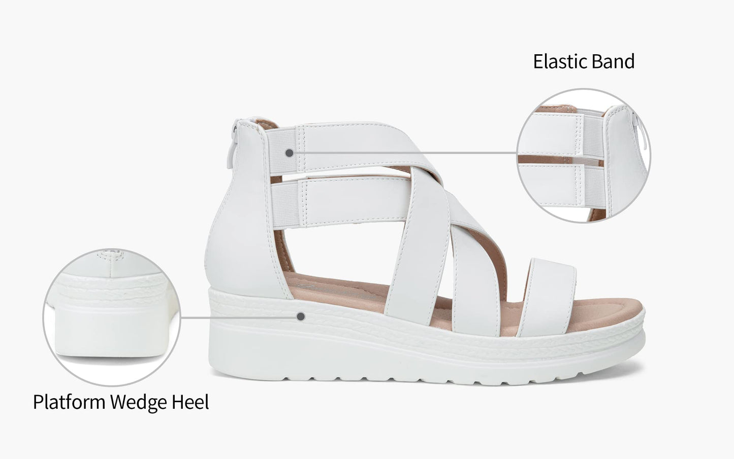 Jeossy Damen 866 Plateausandalen,Keilsandalen,Riemchensandalen,Sommersandalen für Damen mit Reißverschluss