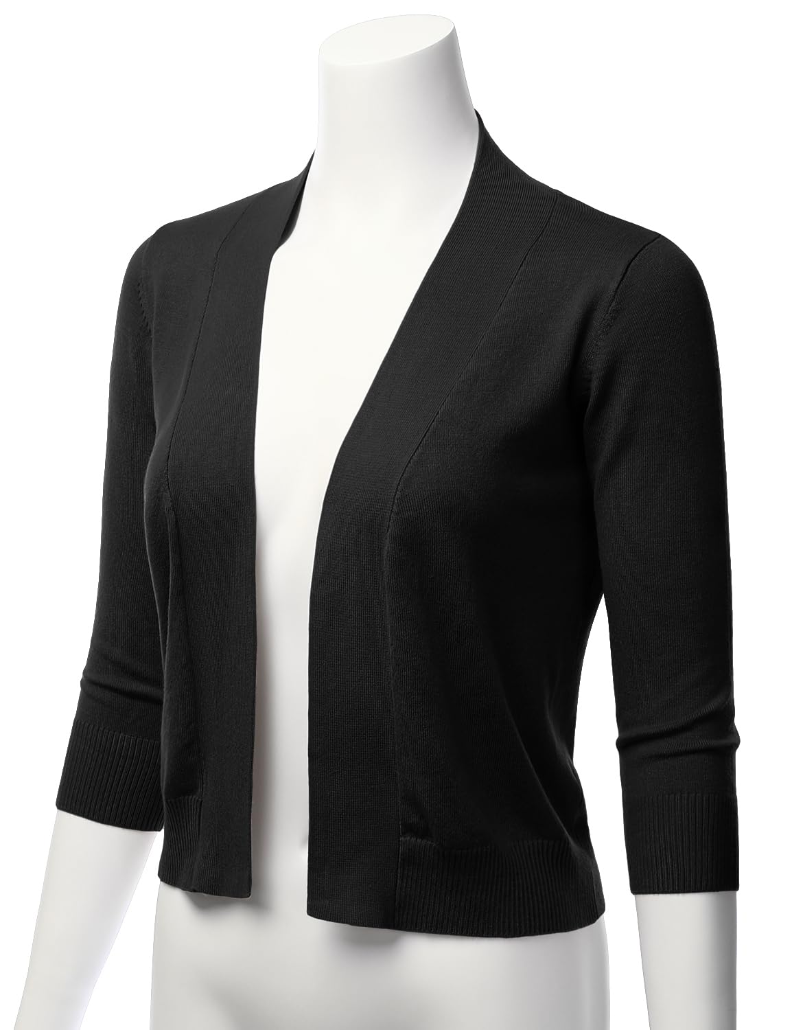 LALABEE Damen-Bolero, klassisch, 3/4-Ärmel, vorne offen, kurz, Cardigan, Shrugs für Kleider (S~XXL)