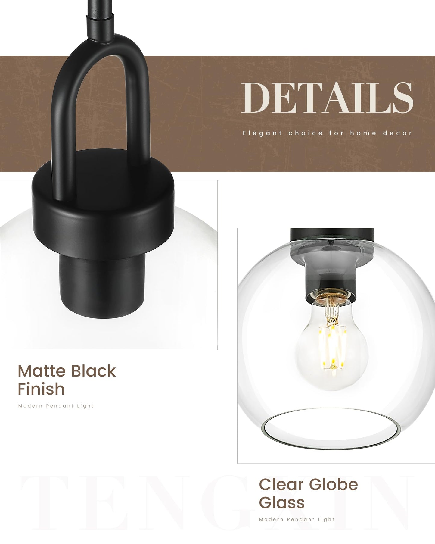 TENGXIN 7-Zoll-Pendelleuchte für Kücheninsel – gebürstetes Gold-Finish mit Milchglasschirm, eleganter Bauernhausstil, perfekt für Esszimmer oder Schlafzimmer, TXPLBG15-MG