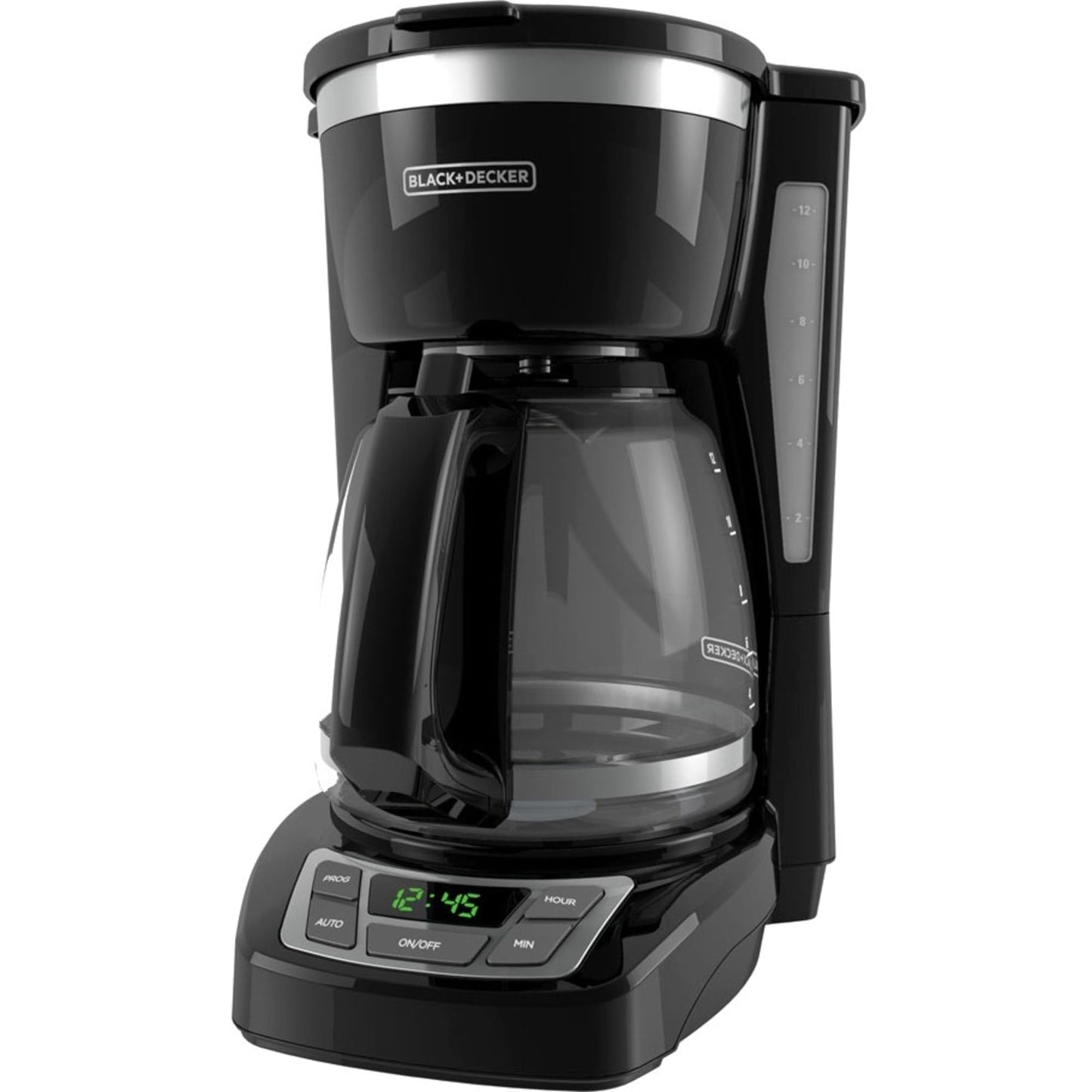 BLACK+DECKER 12-Cup Digital Coffee Maker, CM1160W, Programmable, Washable Basket Filter, Sneak-A-Cup, Auto Brew, Water Window, Keep Hot Plate, White