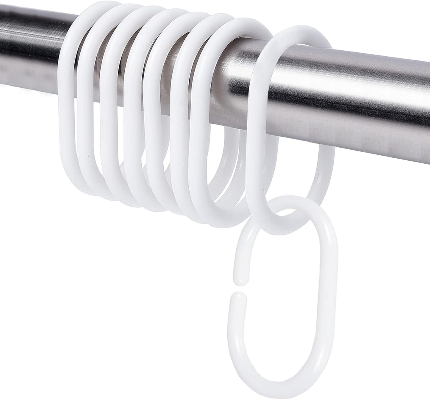 12-Pack Shower Curtain Hooks – Classic White C-Rings