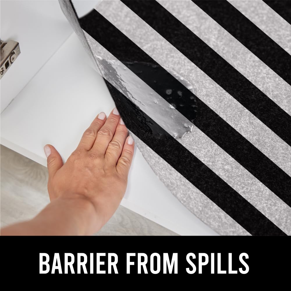 Gorilla Grip LeakGuard, nicht klebende Unterspülmatte für Küchenschränke, 24 x 40, wasserdichte, schnell trocknende Regaleinlage, langlebige, saugfähige Filzmatten für Badezimmerwaschbecken, Schränke, Kommoden, Damast, Taupe-Creme