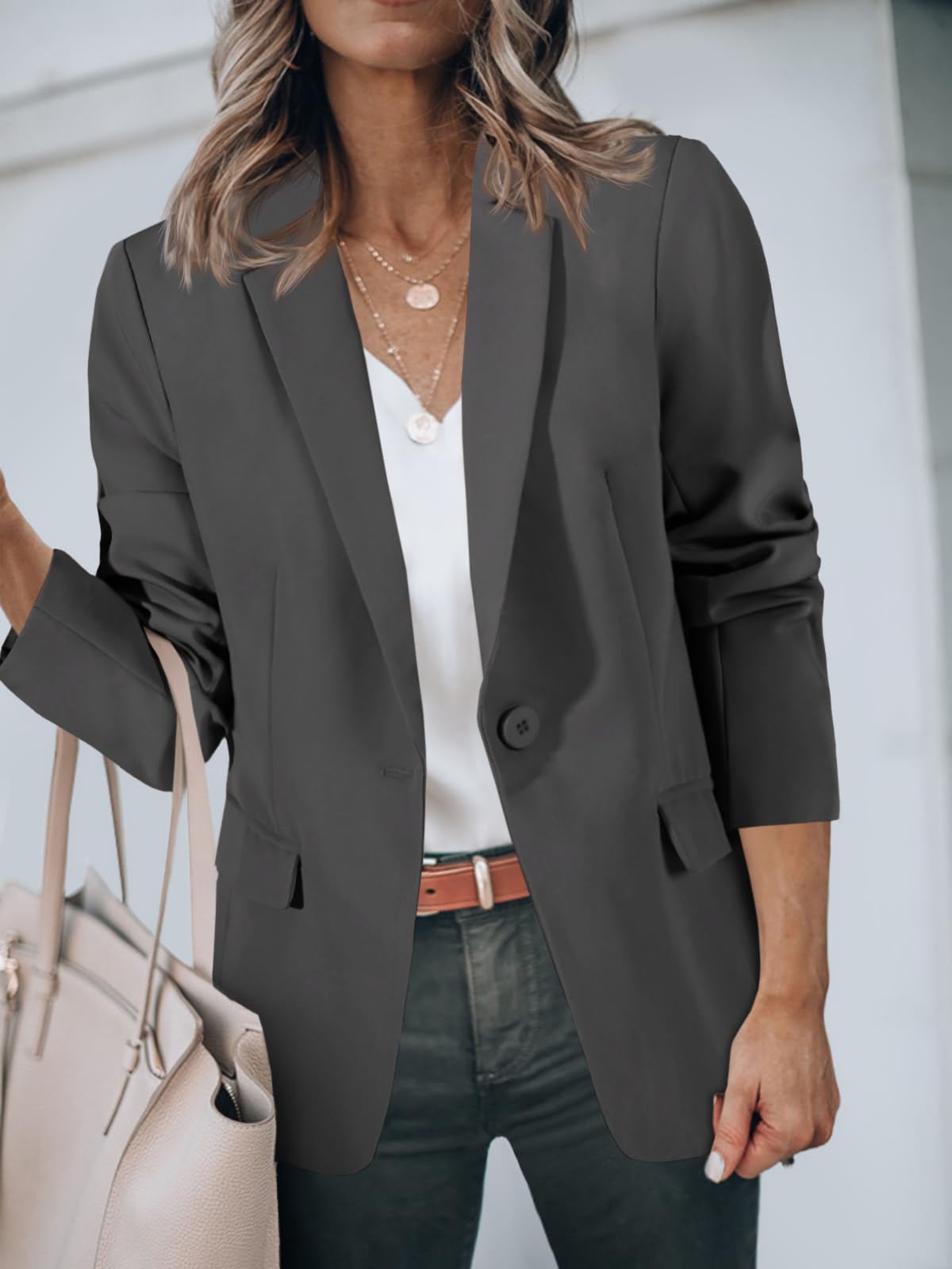 Blazers pour femmes Cicy Bell Vestes de costume à manches longues ouvertes sur le devant Tenues décontractées pour le travail