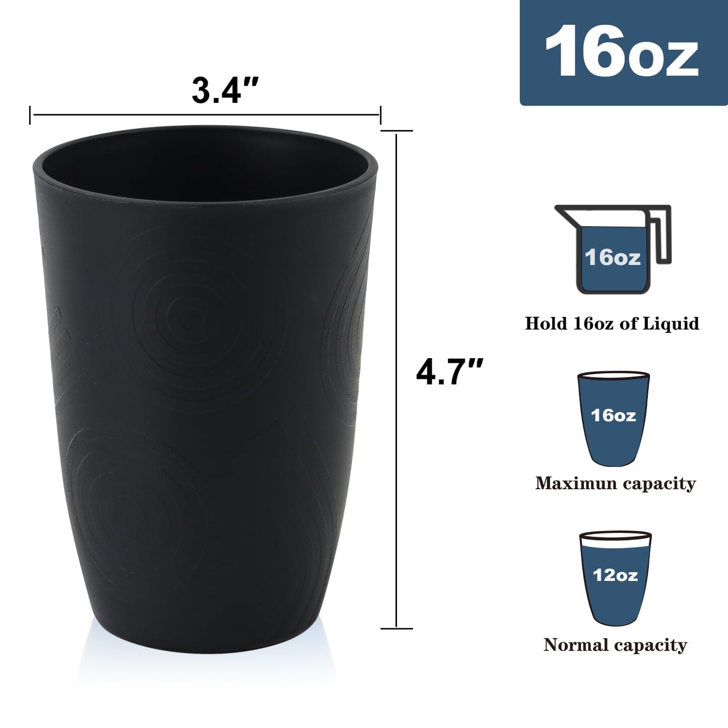 Homienly Becher mit Weizenstrohhalm, Plastikbecher, unzerbrechliche Trinkbecher, wiederverwendbare, spülmaschinenfeste Wassergläser, stapelbare Plastik-Wasserbecher in mehreren Farben (20 OZ, 8 Stück)