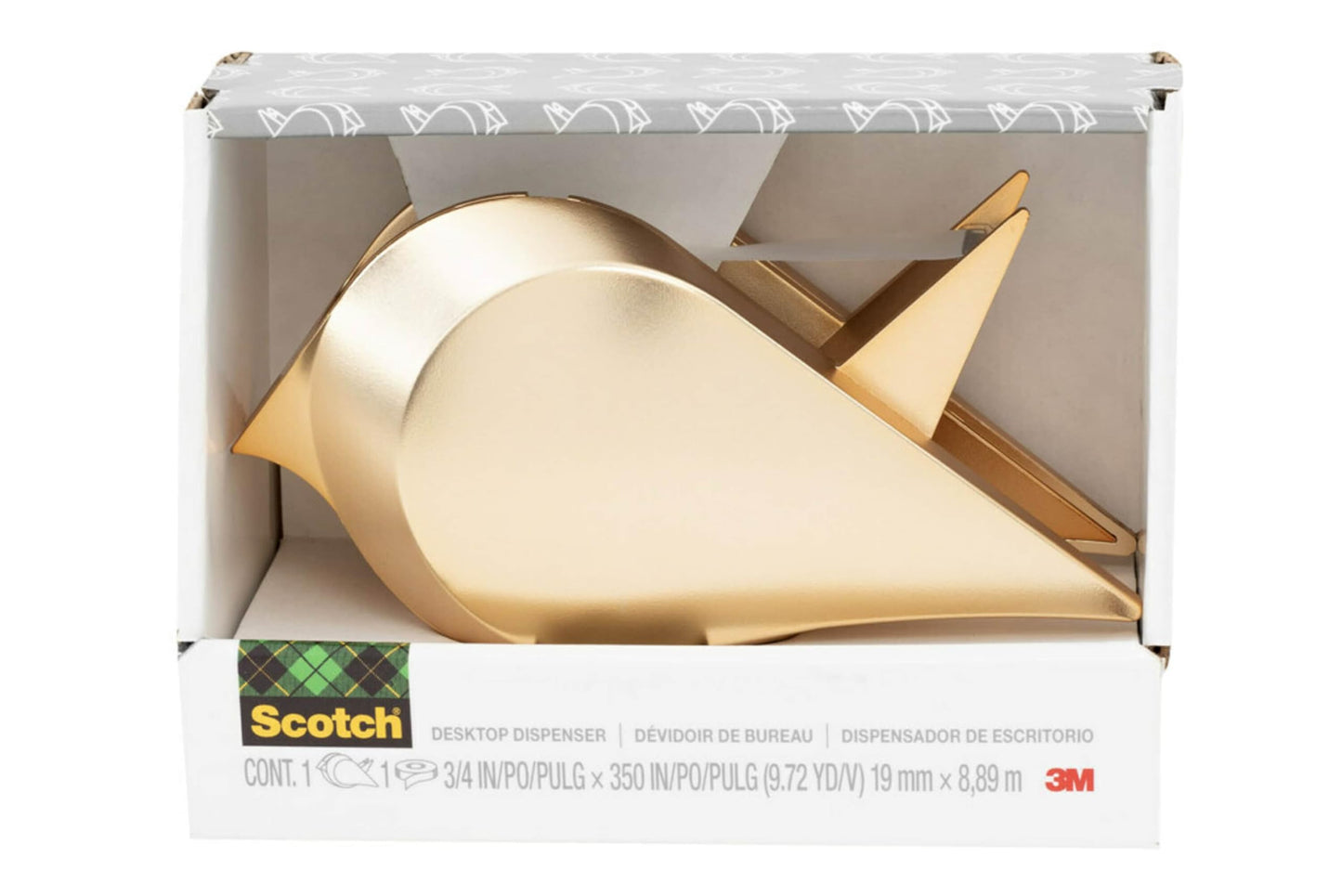 Scotch Hedgehog Klebebandspender, ideal zum Verpacken von Geschenken, enthält 1 Rolle 3/4 Zoll x 350 Zoll Klebeband (C47-HEDGEHOG-G)