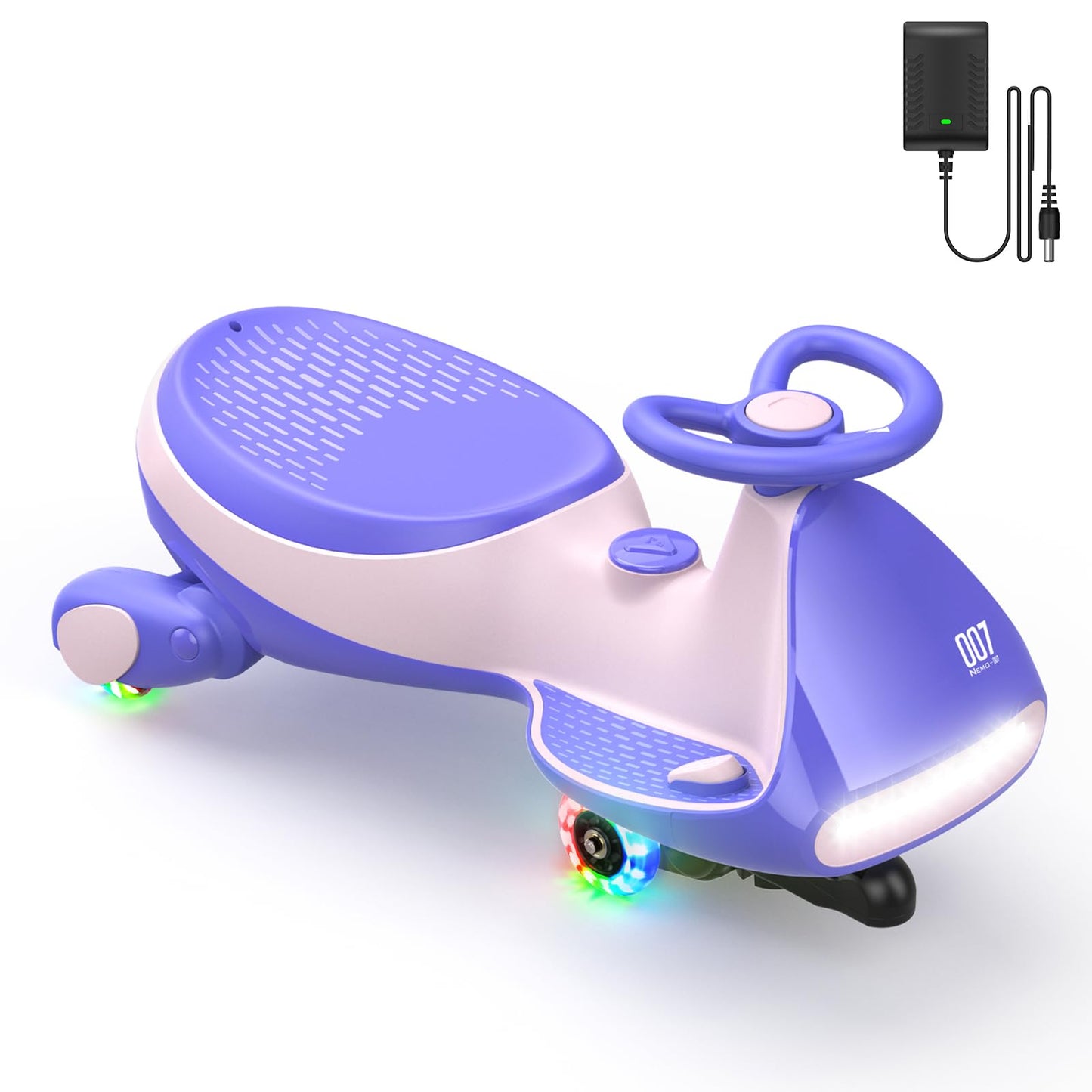 12V N7 Pro Electric Wiggle Car – Pedal-Powered Fun for Kids, Lights & Bluetooth Ride-On (by Fanttik)