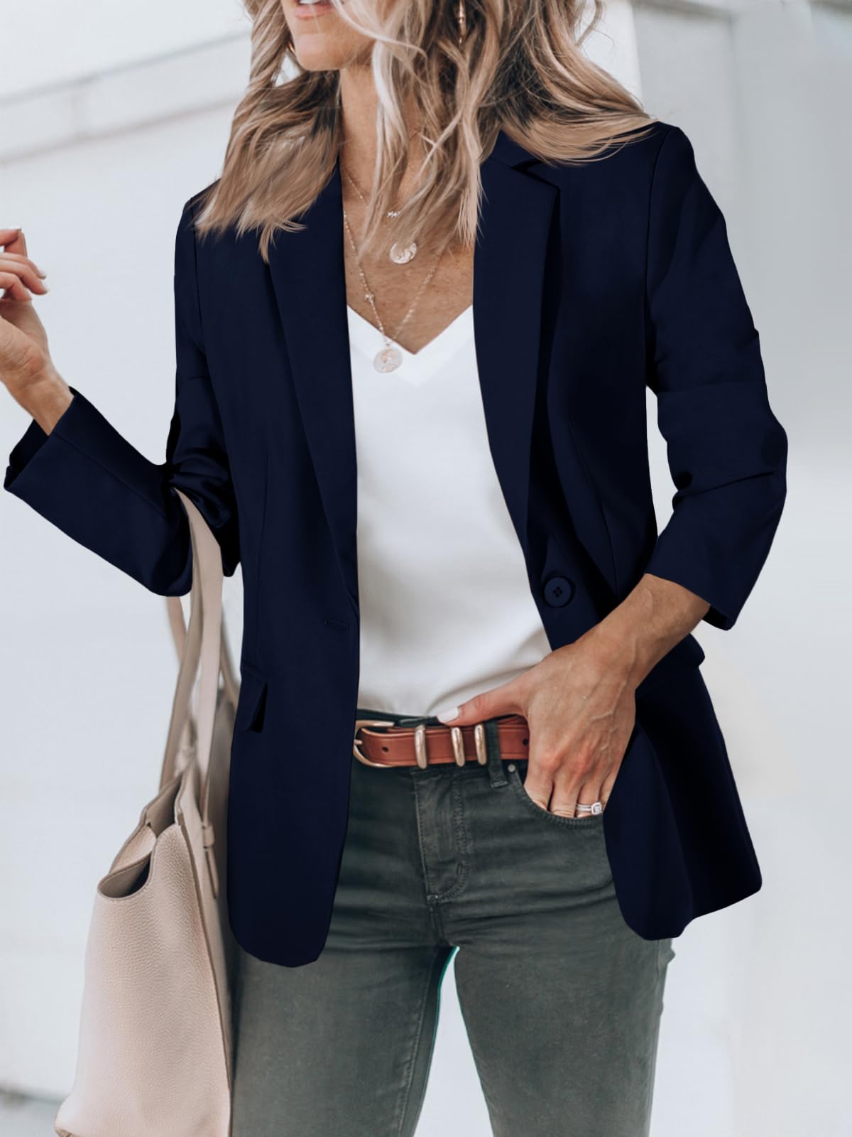 Blazers pour femmes Cicy Bell Vestes de costume à manches longues ouvertes sur le devant Tenues décontractées pour le travail