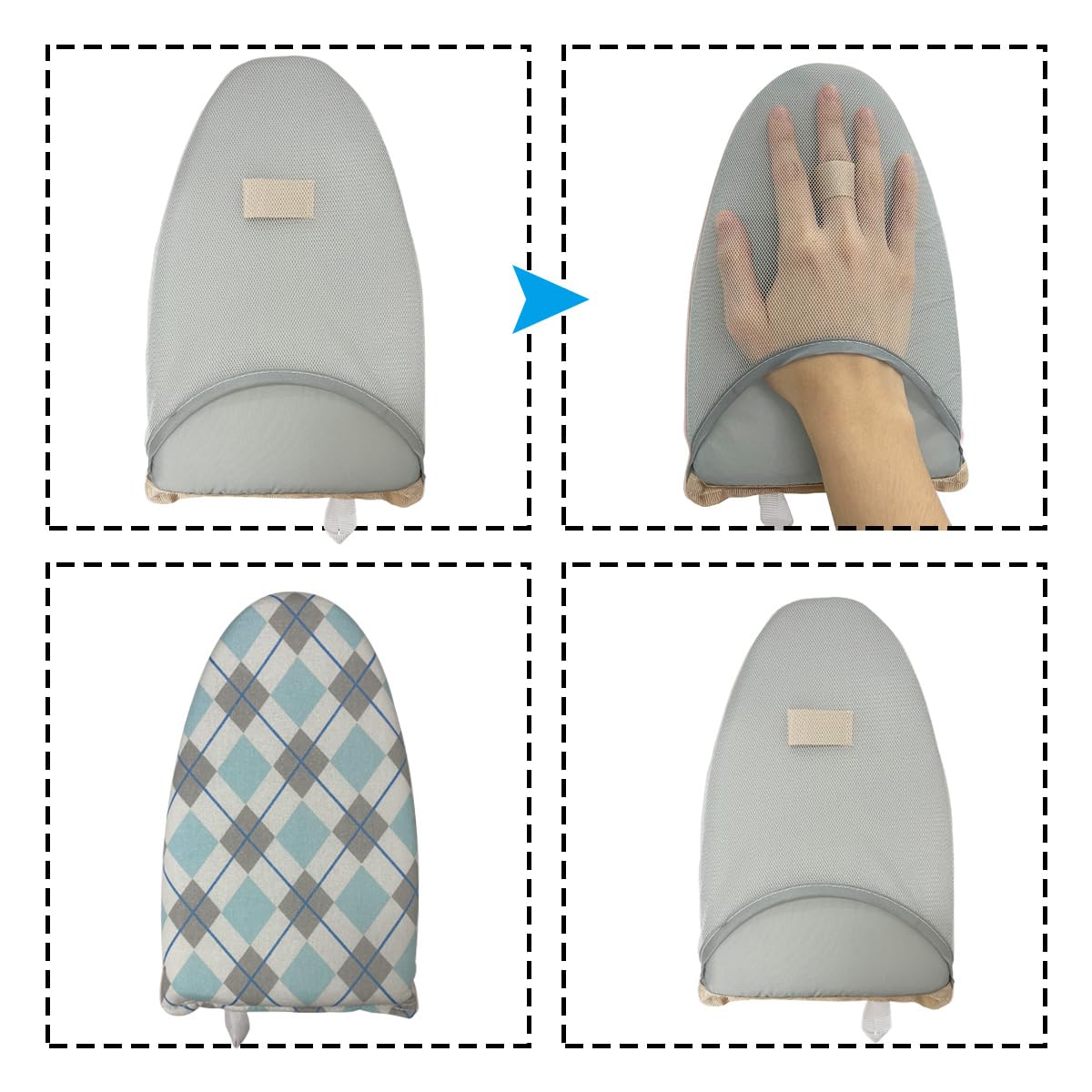 Garment Steamer Ironing Glove with Finger Loop, Heat Resistant Waterproof Ironing Mitt for Heat Resistan Handheld Steamer, Garment Steamer Accessories for Clothes (Grey)