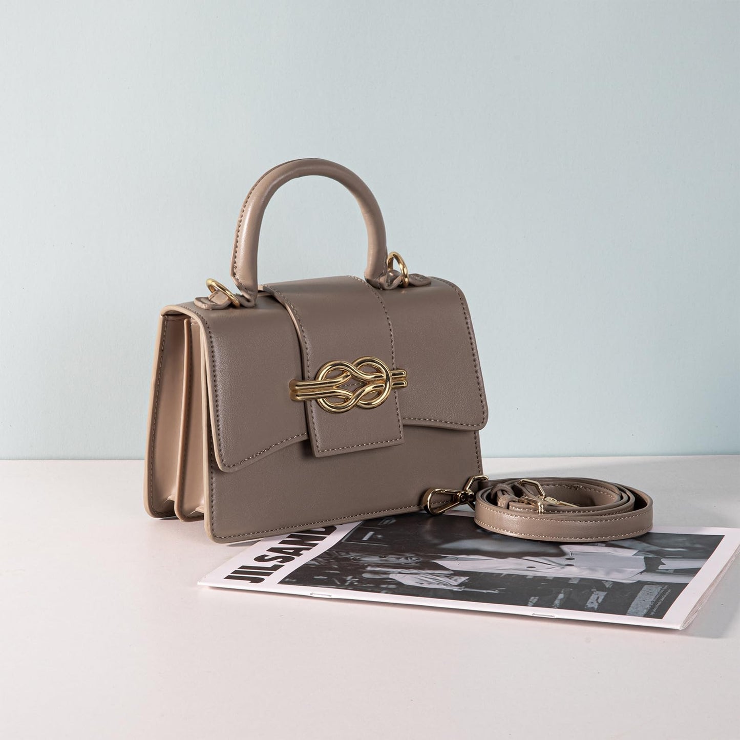 Milan Chiva Kleine Geldbörse mit Henkel für Damen, Mini-Umhängetasche, elegante quadratische Tasche