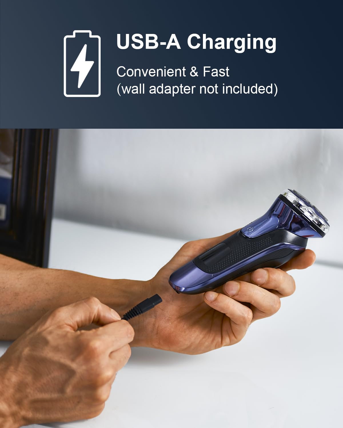 Rechargeable Electric Razor for Men: IPX6 Waterproof Shaver - 1.5H Fast Charge, 4D Flex Precision Blades with Pop-Up Trimmer - Gentle on Sensitive Skin, Perfect for Travel