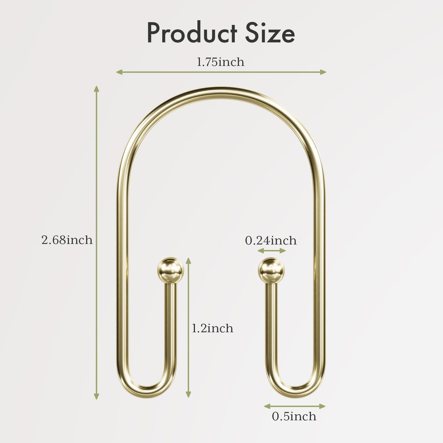 AmazerBath Duschvorhanghaken, Duschvorhangringe aus Metall, rostfrei, doppelseitige Duschvorhanghaken für Duschvorhangeinlage, glatte Duschhakenringe aus gebürstetem Nickel für Badezimmer, 12er-Set