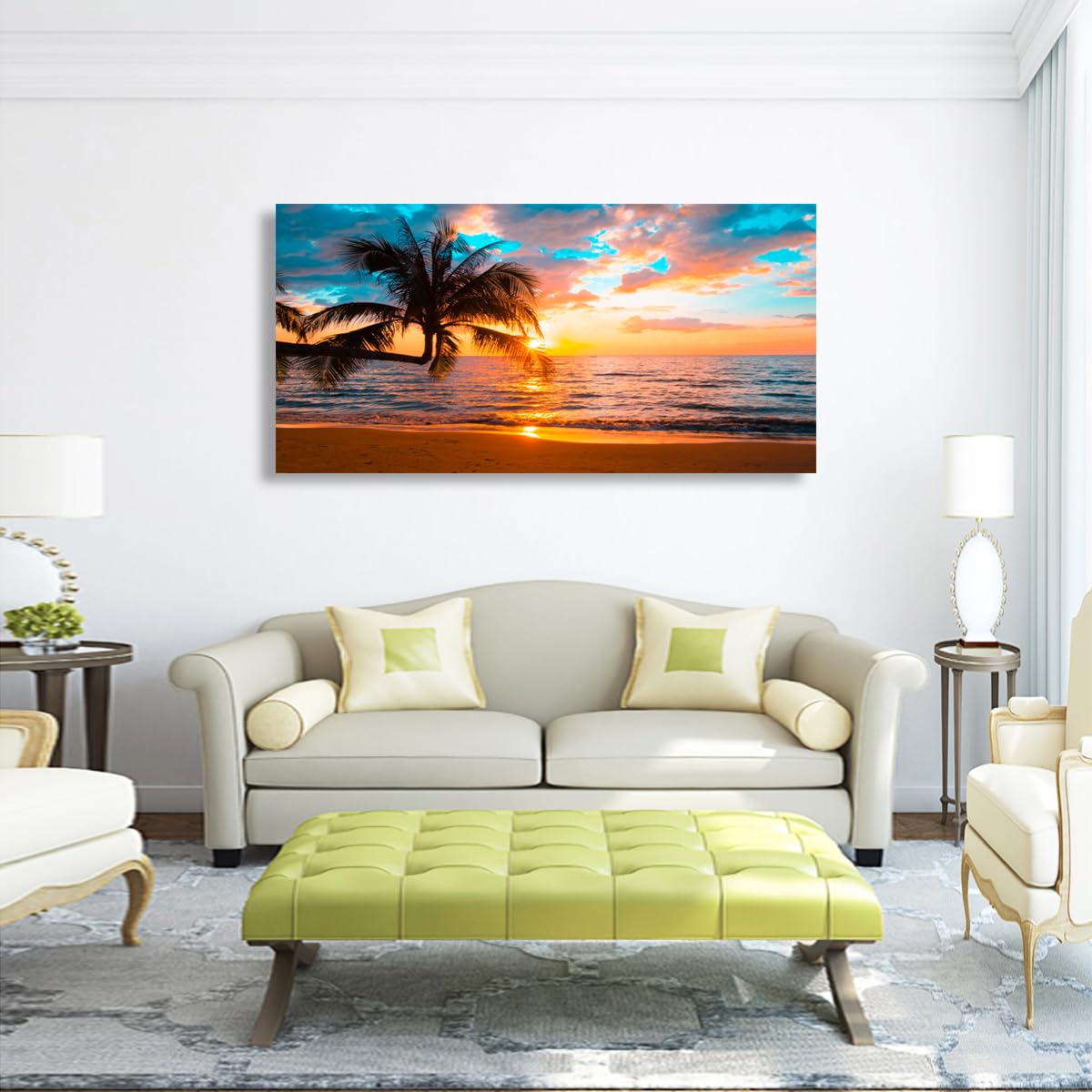 Golden Lotus Pictures Canvas Wall Art for Living room Office Bedroom Wall Decor,Flowers Wall Art Print Paintings Modern Abstract Oil Painting Artwork Waterproof Ready to Hang-20x40inch