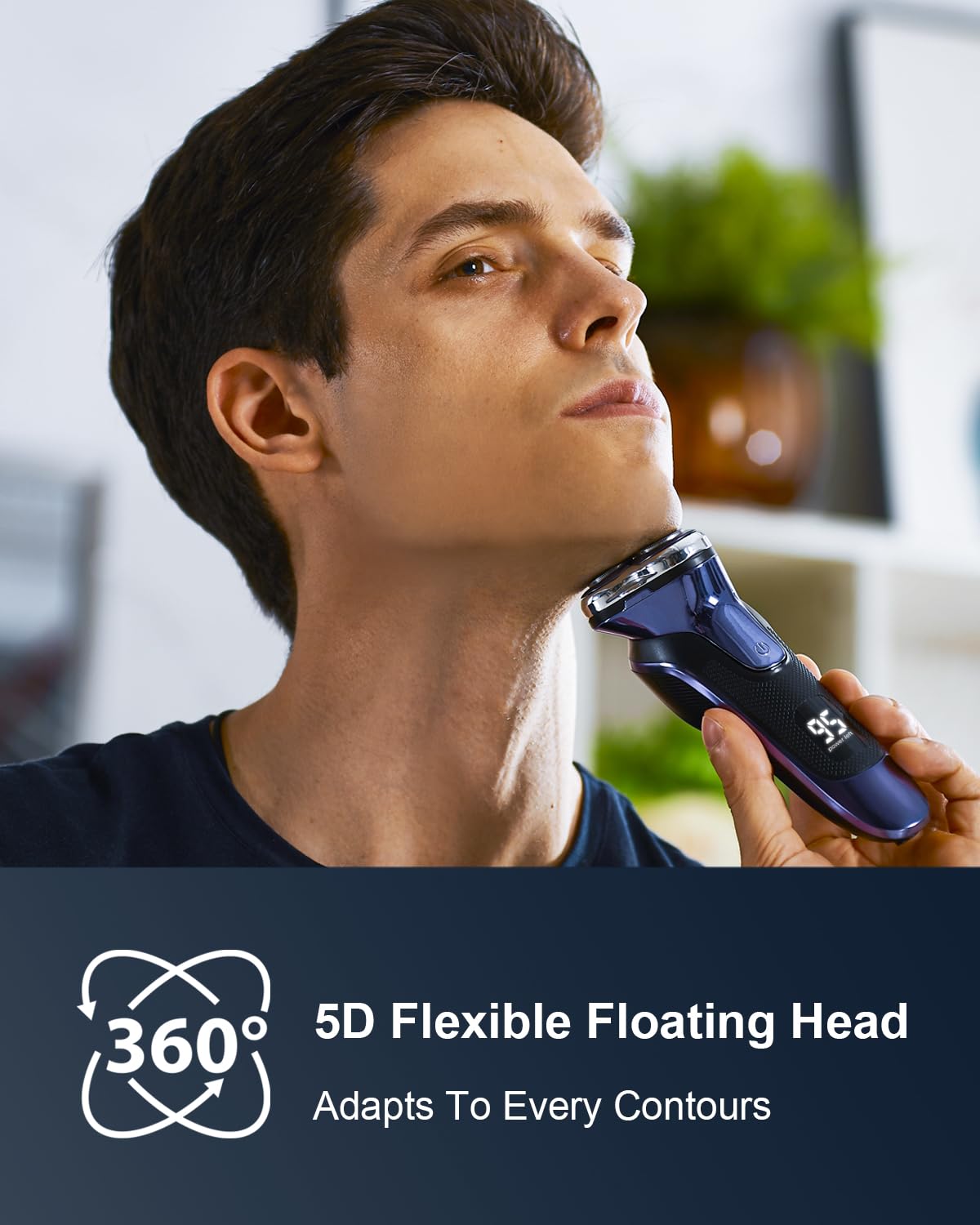Rechargeable Electric Razor for Men: IPX6 Waterproof Shaver - 1.5H Fast Charge, 4D Flex Precision Blades with Pop-Up Trimmer - Gentle on Sensitive Skin, Perfect for Travel
