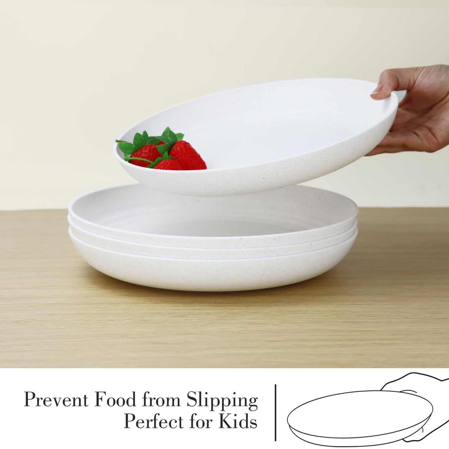 28 Piece Wheat Straw Dinnerware Sets,Dishwasher & Microwave Safe Plates and Bowls Sets - Unbreakable Plastic Dinnerware Sets for 4 Dinner Plates, Cups, Cereal Bowls - Colorful Series