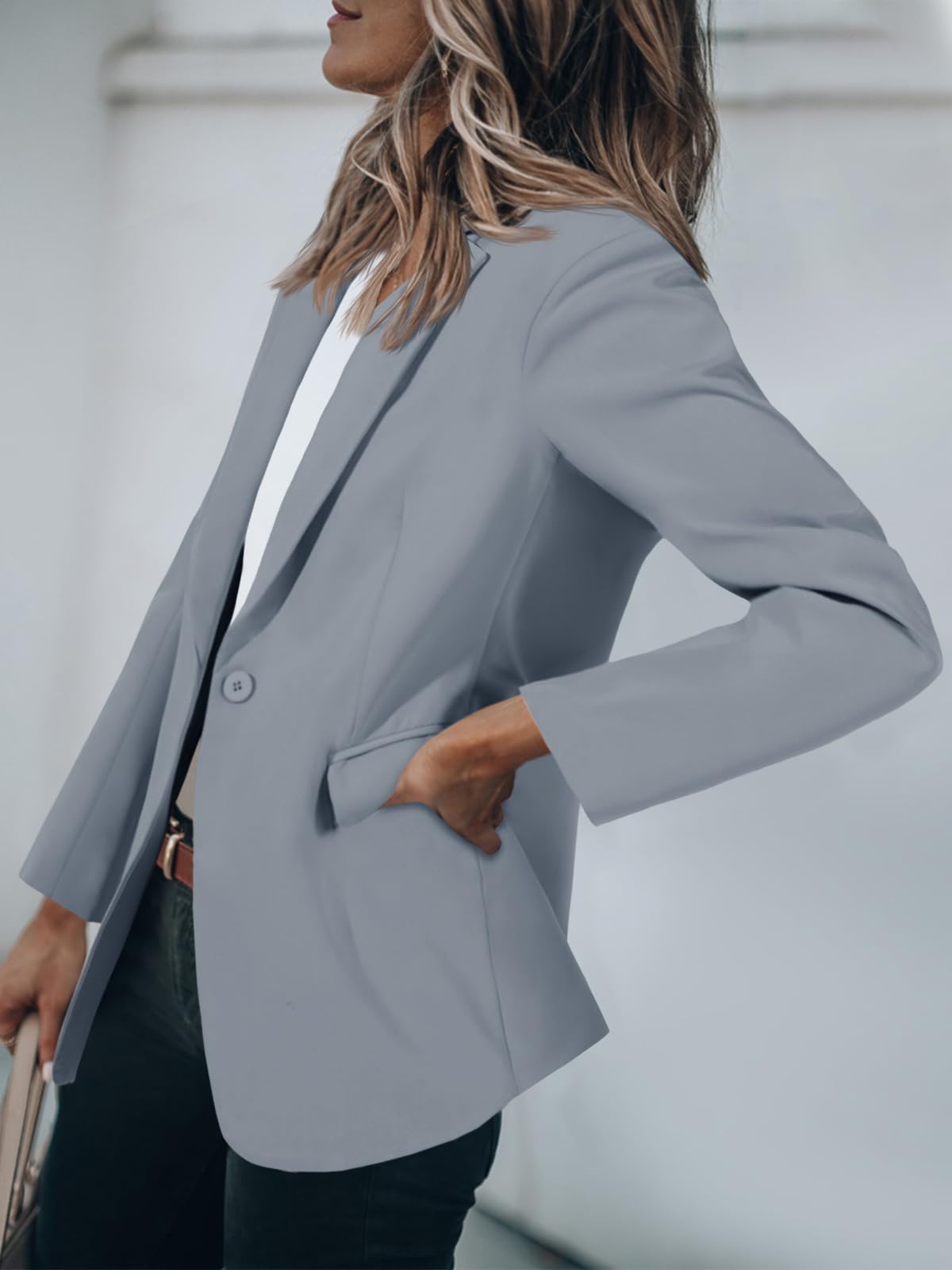 Blazers pour femmes Cicy Bell Vestes de costume à manches longues ouvertes sur le devant Tenues décontractées pour le travail