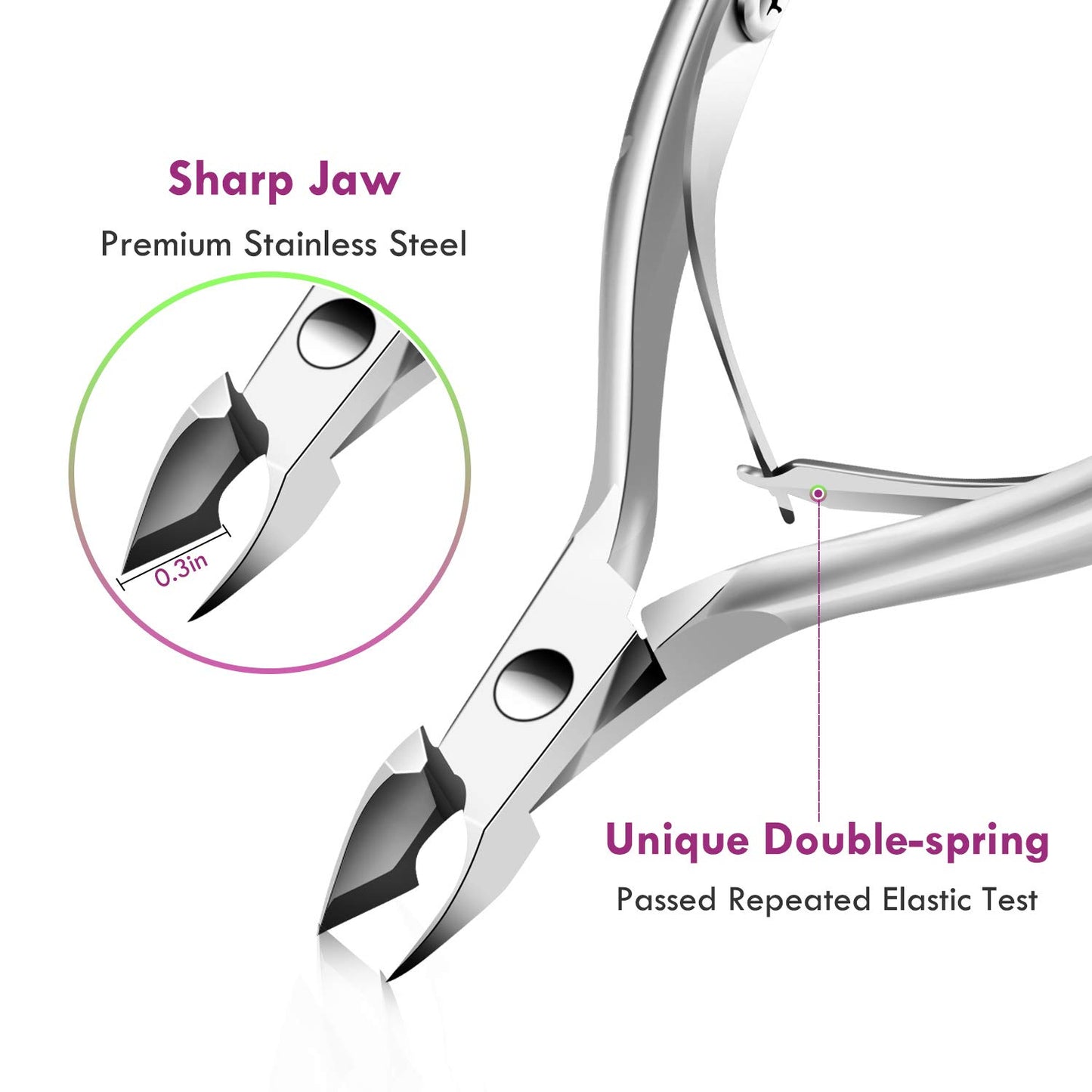 3-Piece Rainbow Cuticle Care Kit – Precision Trimmer, Dual-Head Pusher & Scraper | Surgical-Grade Stainless Steel