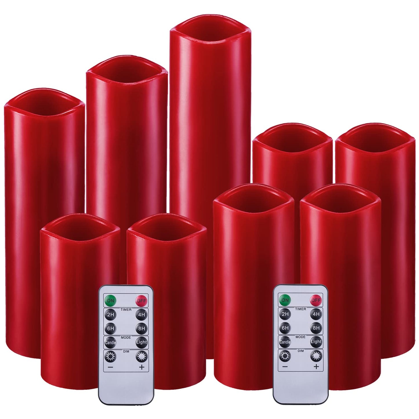 Lot de 12 bougies sans flamme Hausware à piles (D : 3 po x H : 4 po) Bougies piliers en cire véritable vacillantes Bougies LED sans flamme avec télécommande et minuterie (couleur ivoire)