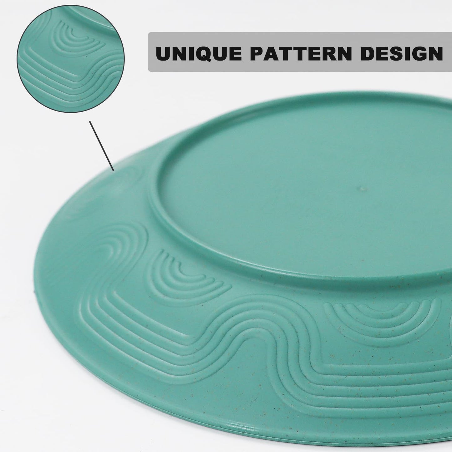 28 Piece Wheat Straw Dinnerware Sets,Dishwasher & Microwave Safe Plates and Bowls Sets - Unbreakable Plastic Dinnerware Sets for 4 Dinner Plates, Cups, Cereal Bowls - Colorful Series