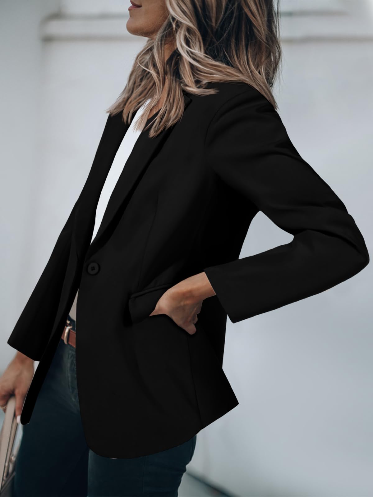 Blazers pour femmes Cicy Bell Vestes de costume à manches longues ouvertes sur le devant Tenues décontractées pour le travail