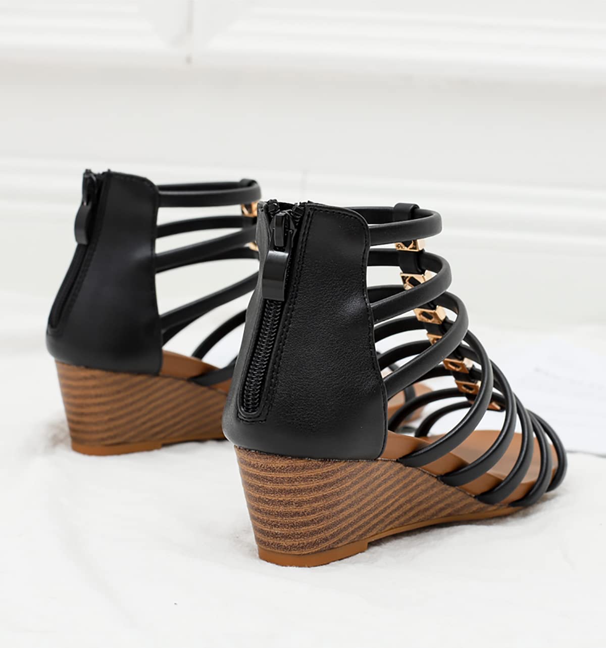 Keilsandalen für Damen, elegant, lässig, für den Sommer, süß, bequem, mit Keilabsatz, Strandsandale