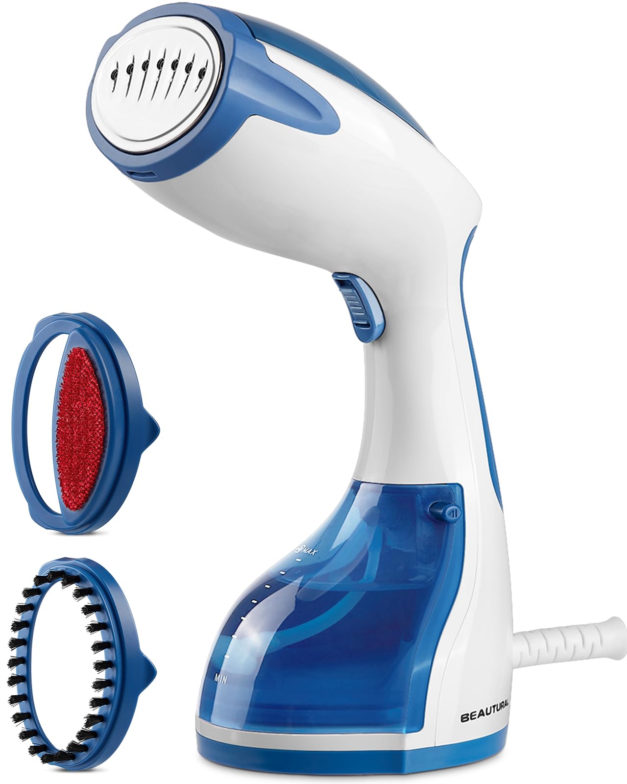 BEAUTURAL Steamer for Clothes, Portable Handheld Garment Fabric Wrinkles Remover, 30-Second Fast Heat-up, Auto-Off, Large Detachable Water Tank