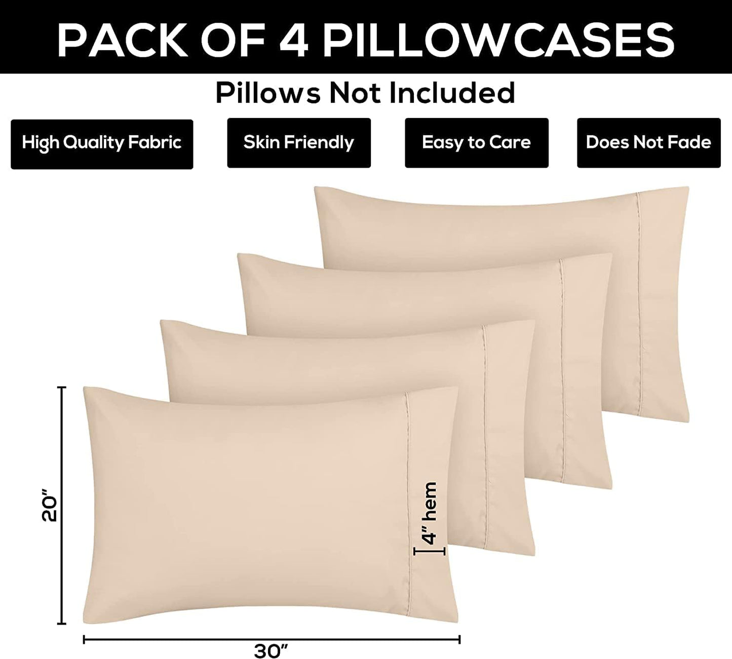 Utopia Bedding Pillow Cases - Envelope Closure - Soft Brushed Microfiber Fabric - Shrinkage and Fade Resistant Pillow