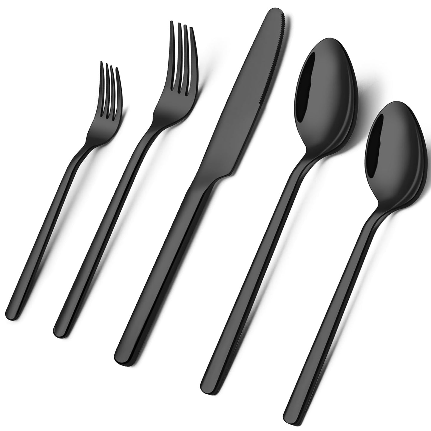 KINGSTONE Besteckset, 20-teiliges Besteckset für 4 Personen, Besteck aus Edelstahl 18/10, hochglanzpoliert, spülmaschinenfest, für Zuhause, Restaurant, Hochzeit, Party (Silber, 20-teilig für 4)