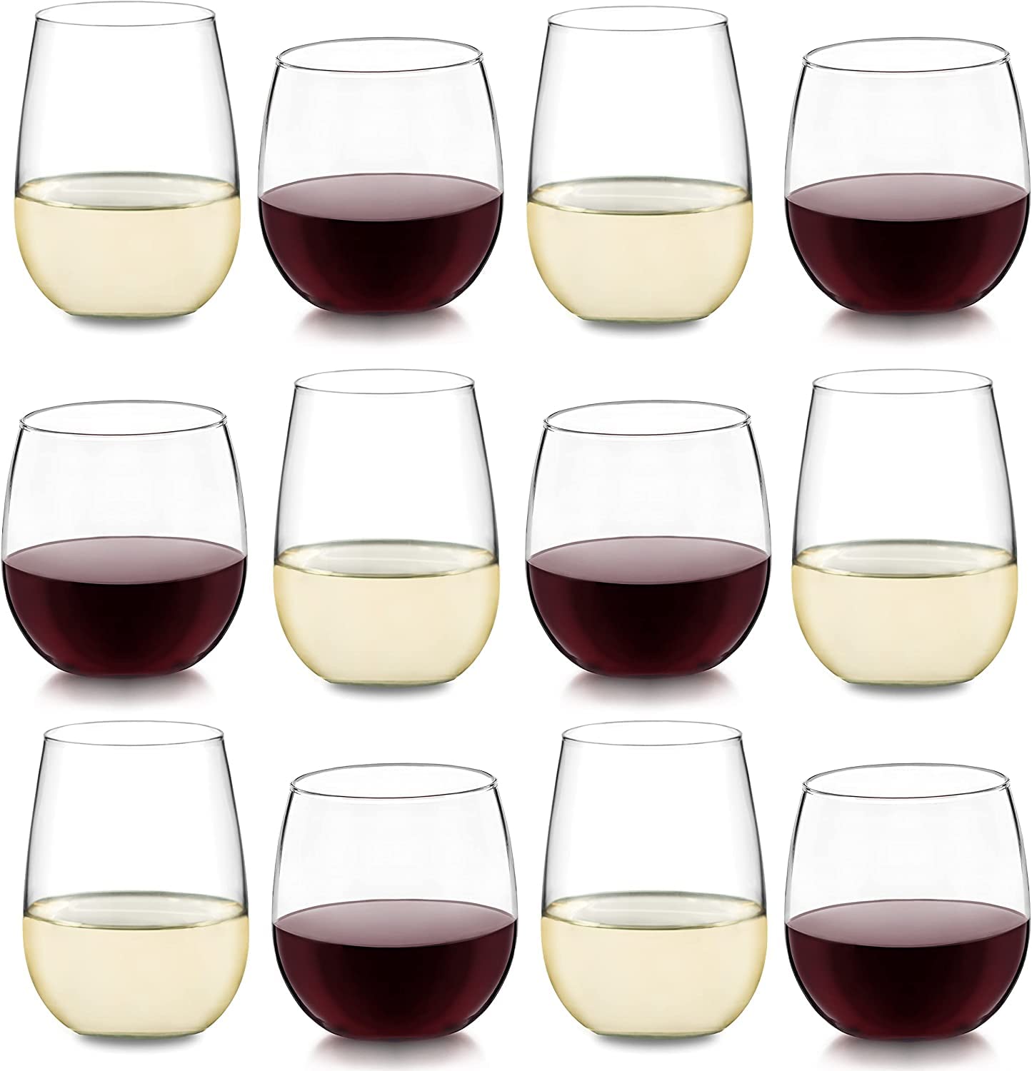 Libbey Vina Red Balloon Wine Glasses, 18.25 Oz Elegant Large Red Wine Glasses Set of 6, Long Stem Glass Wine Glasses for Weddings, Birthdays, and More