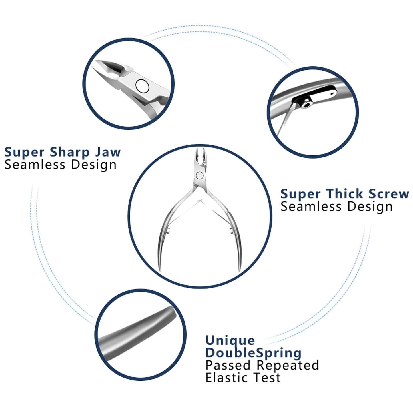 3-Piece Rainbow Cuticle Care Kit – Precision Trimmer, Dual-Head Pusher & Scraper | Surgical-Grade Stainless Steel