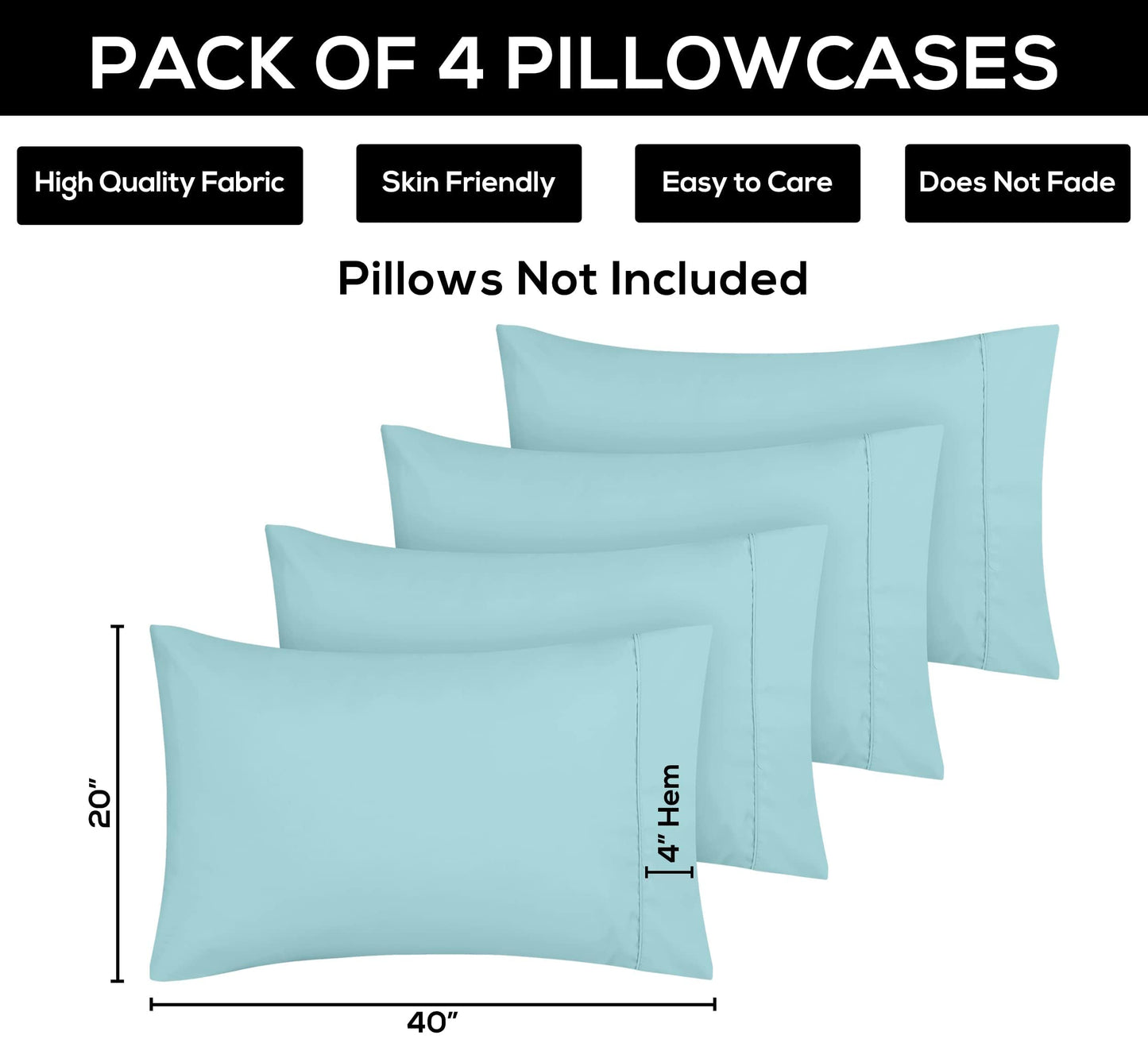 Utopia Bedding Pillow Cases - Envelope Closure - Soft Brushed Microfiber Fabric - Shrinkage and Fade Resistant Pillow