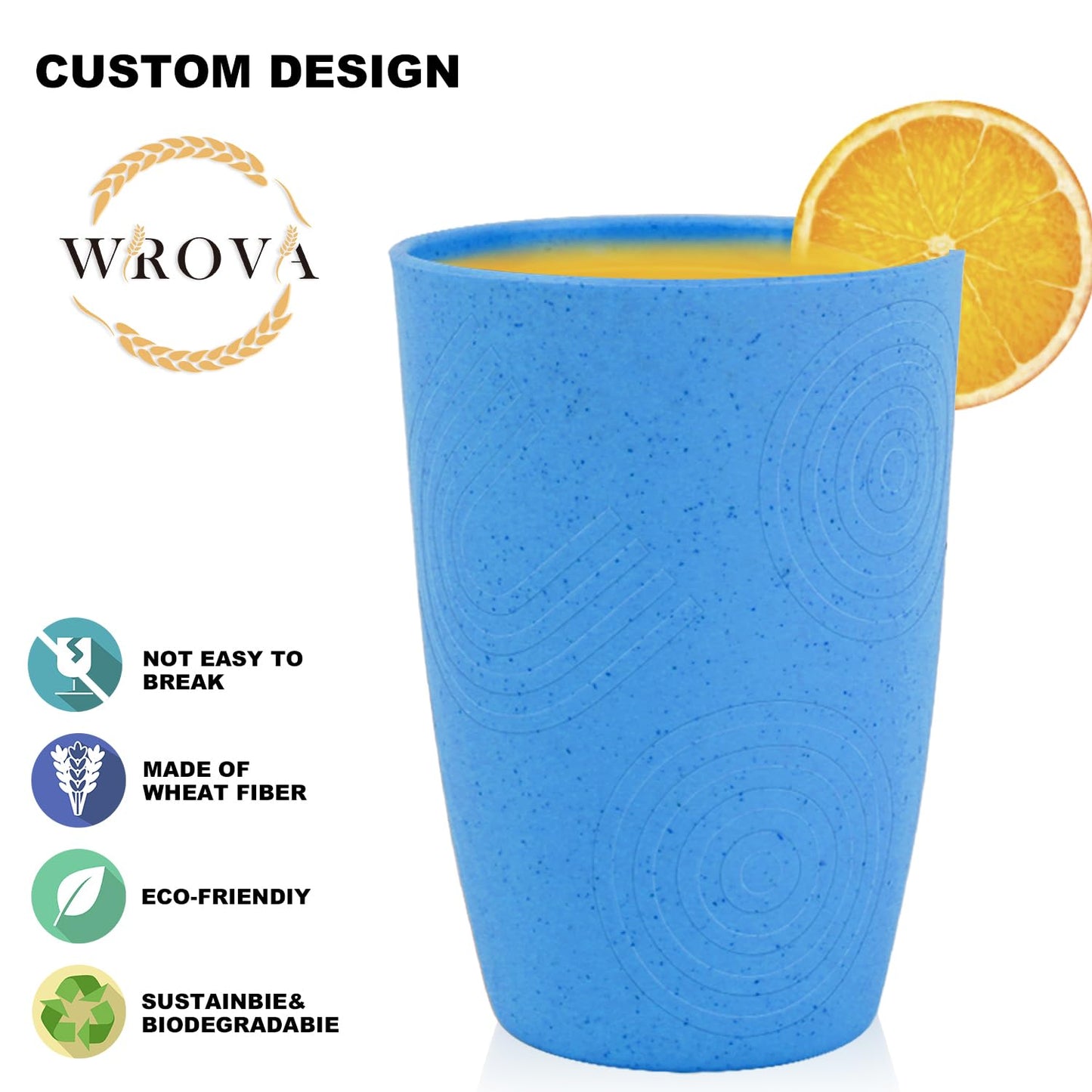 Wheat Straw Cups 8 PCS Good Alternative to Plastic Reusable Cups 20 oz Unbreakable Drinking Cup Reusable Dishwasher Safe Water Plastic Glasses Colorful Series