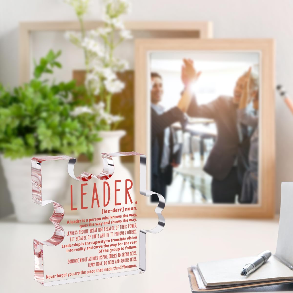 A heartfelt thank-you gift that says it all—beautifully printed on a clear 4.7 x 4.3 inch acrylic sign. Stylish, lightweight, and ready to display on any desk, shelf, or tabletop. Each piece is gift-ready and designed to leave a lasting impression.
