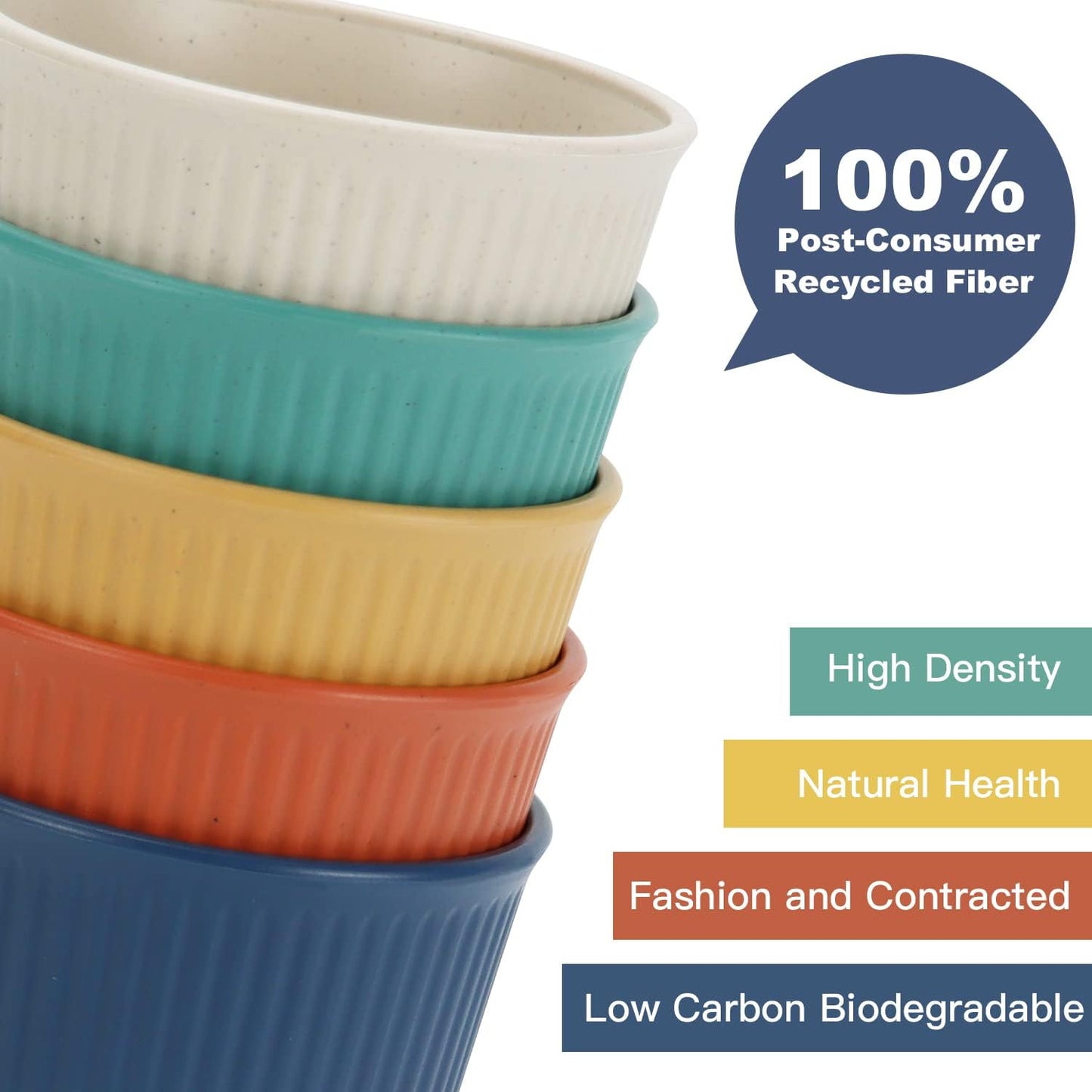 Homienly Becher mit Weizenstrohhalm, Plastikbecher, unzerbrechliche Trinkbecher, wiederverwendbare, spülmaschinenfeste Wassergläser, stapelbare Plastik-Wasserbecher in mehreren Farben (20 OZ, 8 Stück)