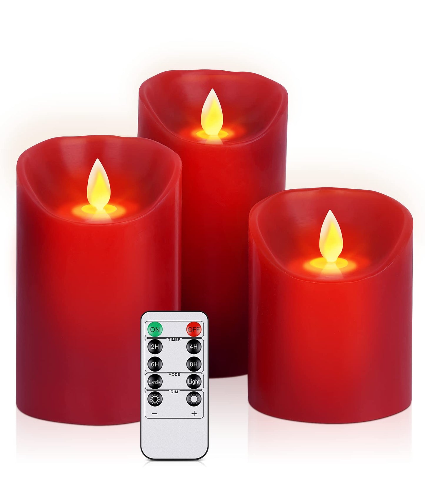 Lot de 12 bougies sans flamme Hausware à piles (D : 3 po x H : 4 po) Bougies piliers en cire véritable vacillantes Bougies LED sans flamme avec télécommande et minuterie (couleur ivoire)