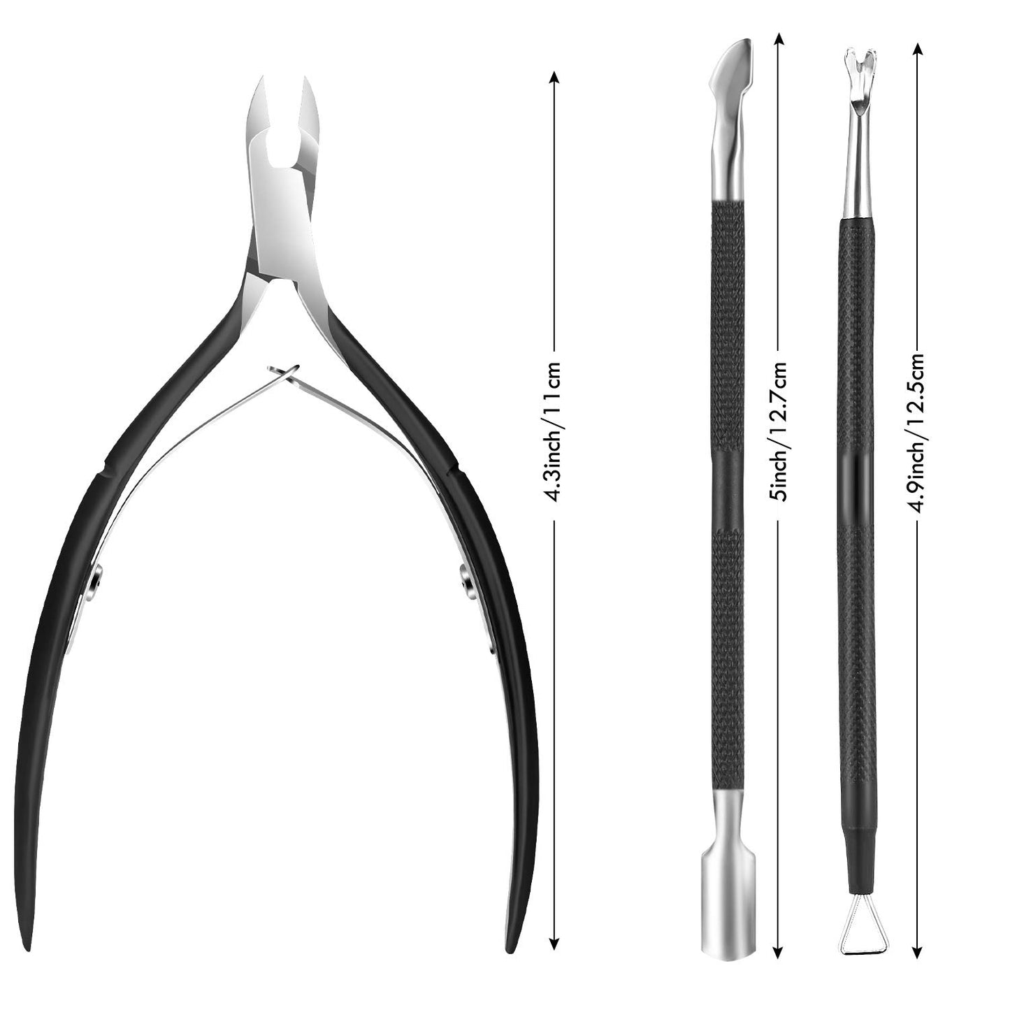 3-Piece Rainbow Cuticle Care Kit – Precision Trimmer, Dual-Head Pusher & Scraper | Surgical-Grade Stainless Steel