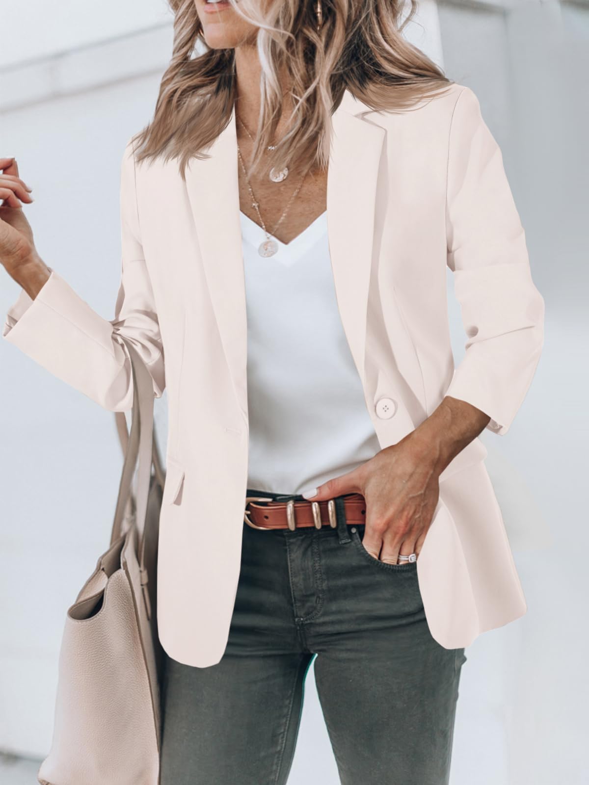 Blazers pour femmes Cicy Bell Vestes de costume à manches longues ouvertes sur le devant Tenues décontractées pour le travail
