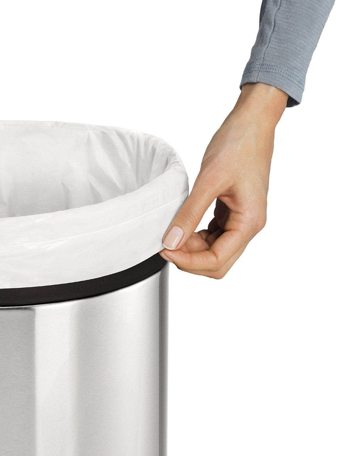 simplehuman Code H 60 Count, Genuine Custom Fit Liners, Drawstring Trash Bags in Dispenser Packs, 30-35 Liter / 8-9.2 Gallon, White