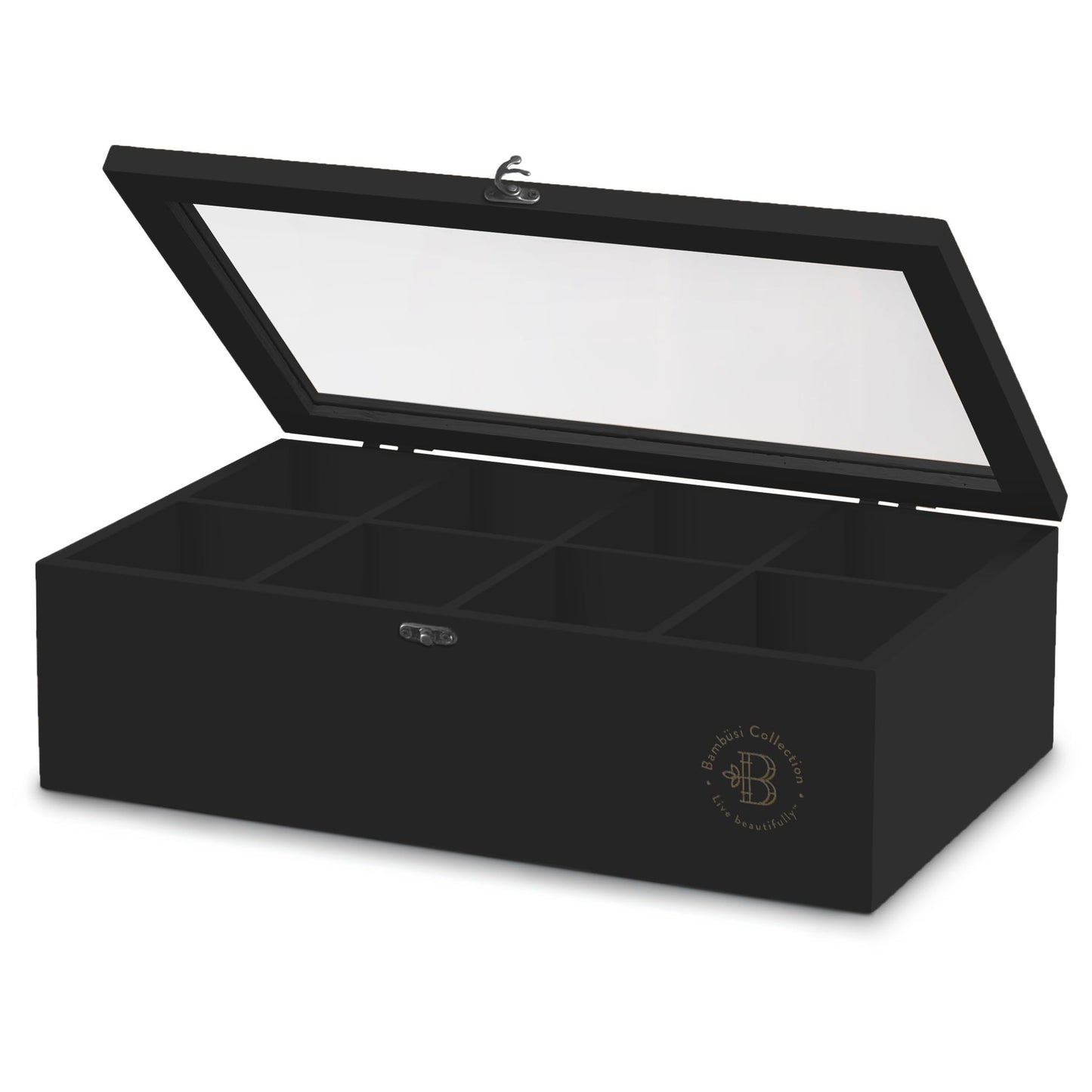 Bamboo Tea Bag Organizer Storage Box with Drawer & Acrylic Window - Magnetic Lid Keeps Contents Fresh - Ideal Mothers Day Gifts for Mom - Gift Caddy (Tea Not Included)