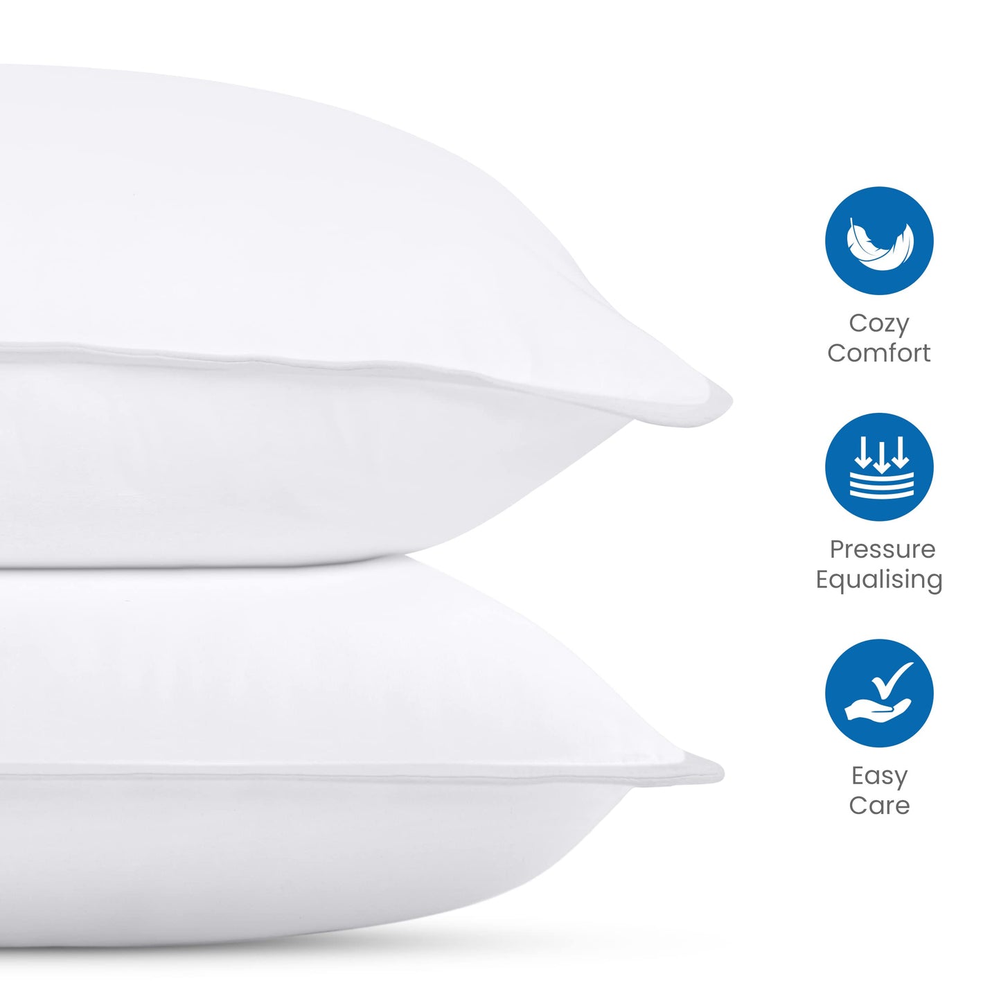 Utopia Bedding Bettkissen zum Schlafen (weiß), Queen Size, 2er-Set, Hotelkissen, Kühlkissen für Seiten-, Rücken- oder Bauchschläfer