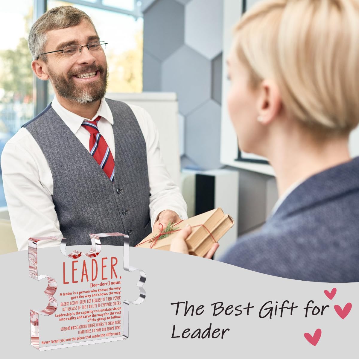 A heartfelt thank-you gift that says it all—beautifully printed on a clear 4.7 x 4.3 inch acrylic sign. Stylish, lightweight, and ready to display on any desk, shelf, or tabletop. Each piece is gift-ready and designed to leave a lasting impression.