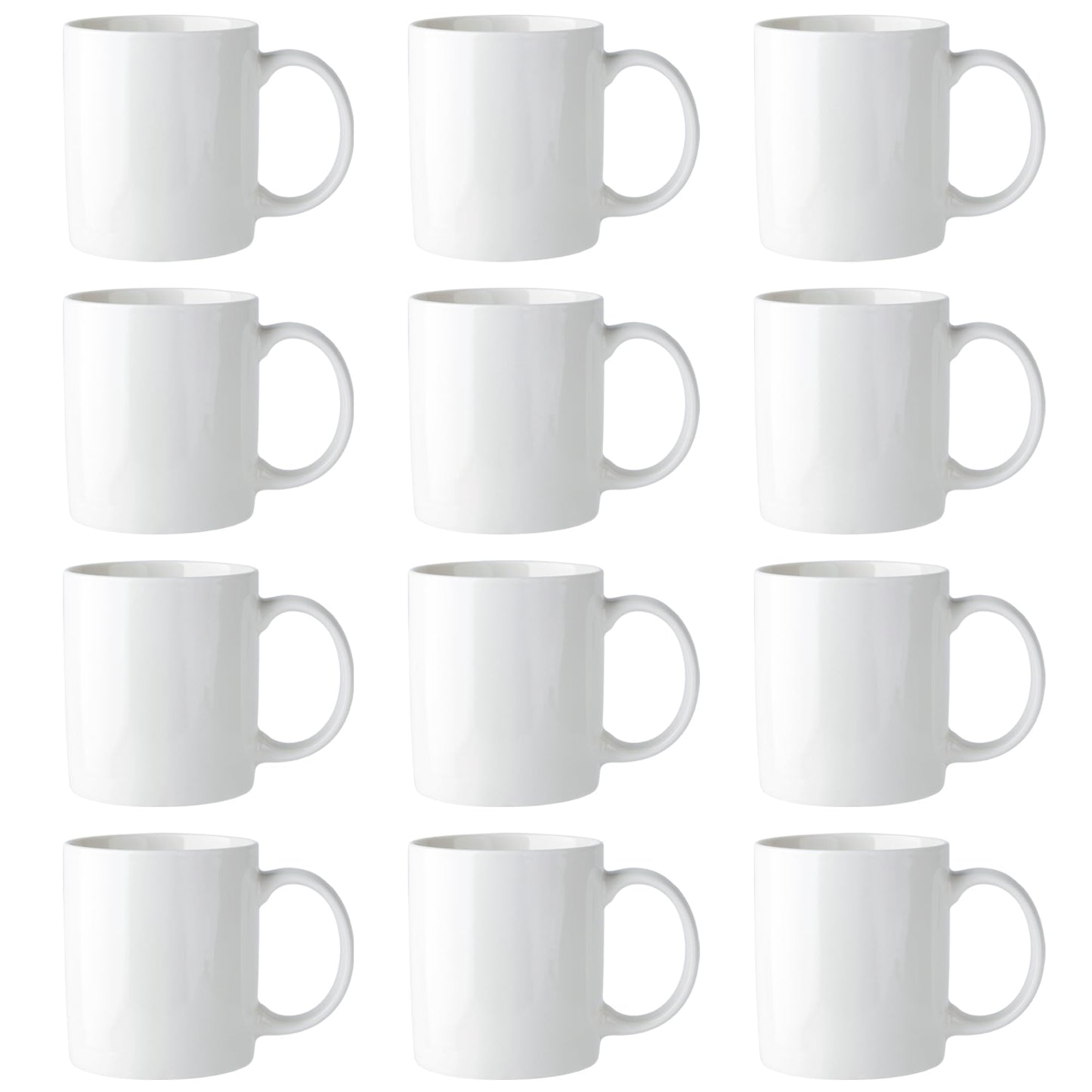 Lot de 6 tasses à café AmorArc 12 oz blanc cassé, tasses à café en céramique avec grande poignée pour homme, femme, ensemble de tasses à café légères pour latte/cappuccino/cacao/lait, lavables au lave-vaisselle et au micro-ondes, 6 pièces