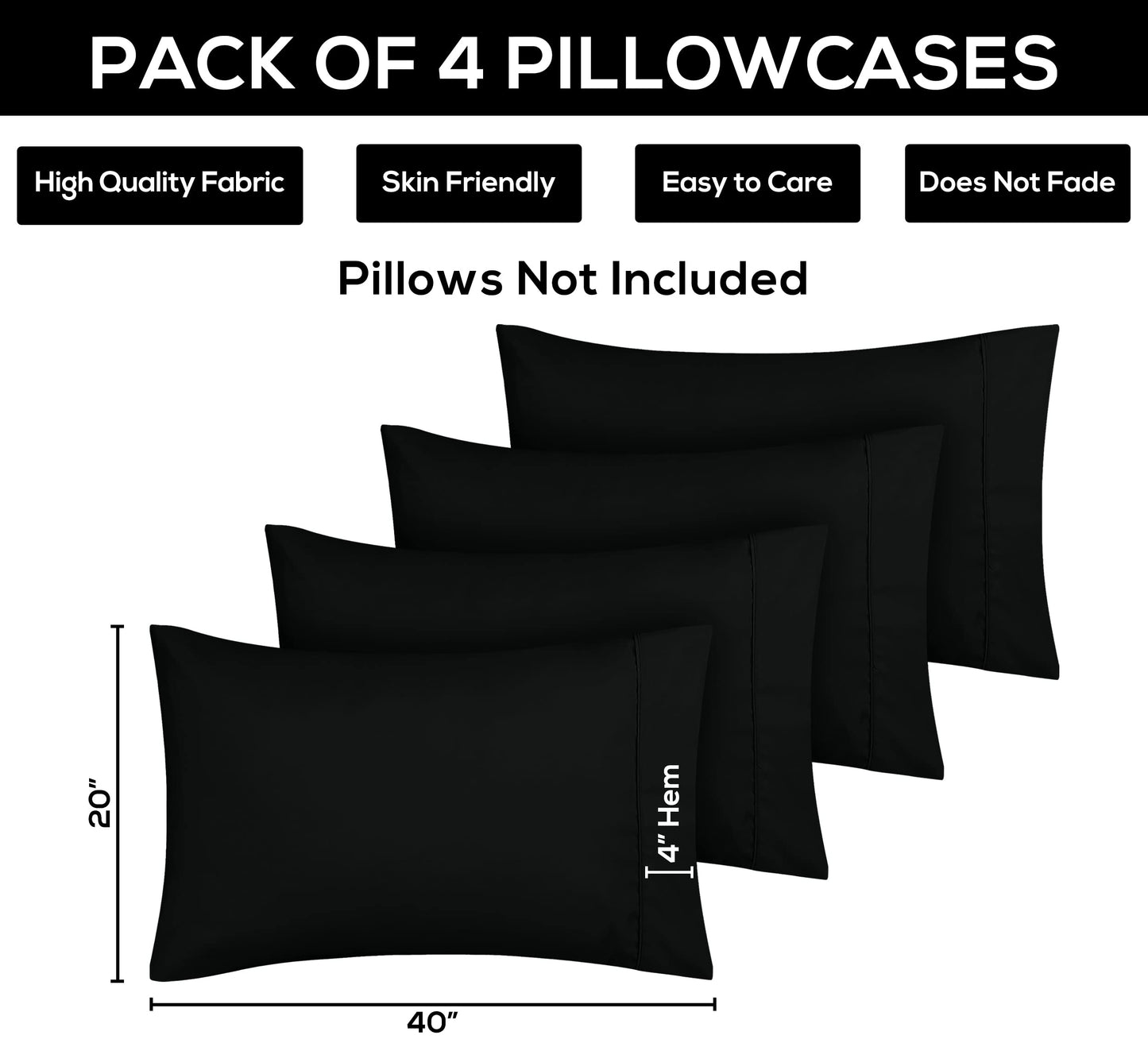 Utopia Bedding Pillow Cases - Envelope Closure - Soft Brushed Microfiber Fabric - Shrinkage and Fade Resistant Pillow