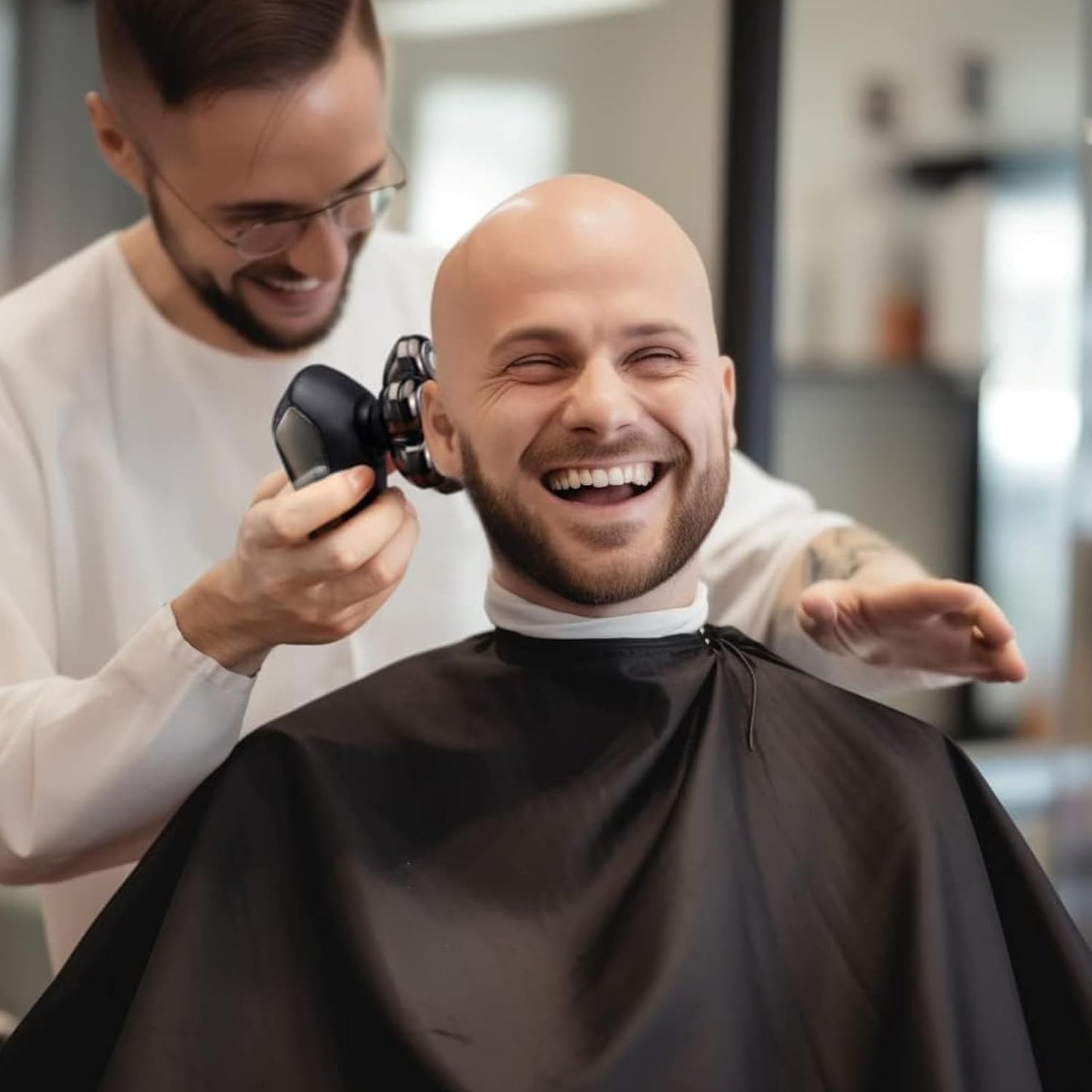 Detachable Head Shavers, SHPAVVER 5 in 1 Electric Razor IPX7 Waterproof for Bald Men, Wet Dry LED Display Rechargeable 7D Rotary Shaver Grooming Kit with Type C Charge A