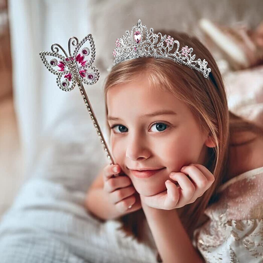 COCIDE Tiara Crystal Crowns Princess Rhinestone Crown with Combs Bride Headbands Bridal Wedding Prom Birthday Party Hair Accessories Jewelry for Women Girls (Silver)