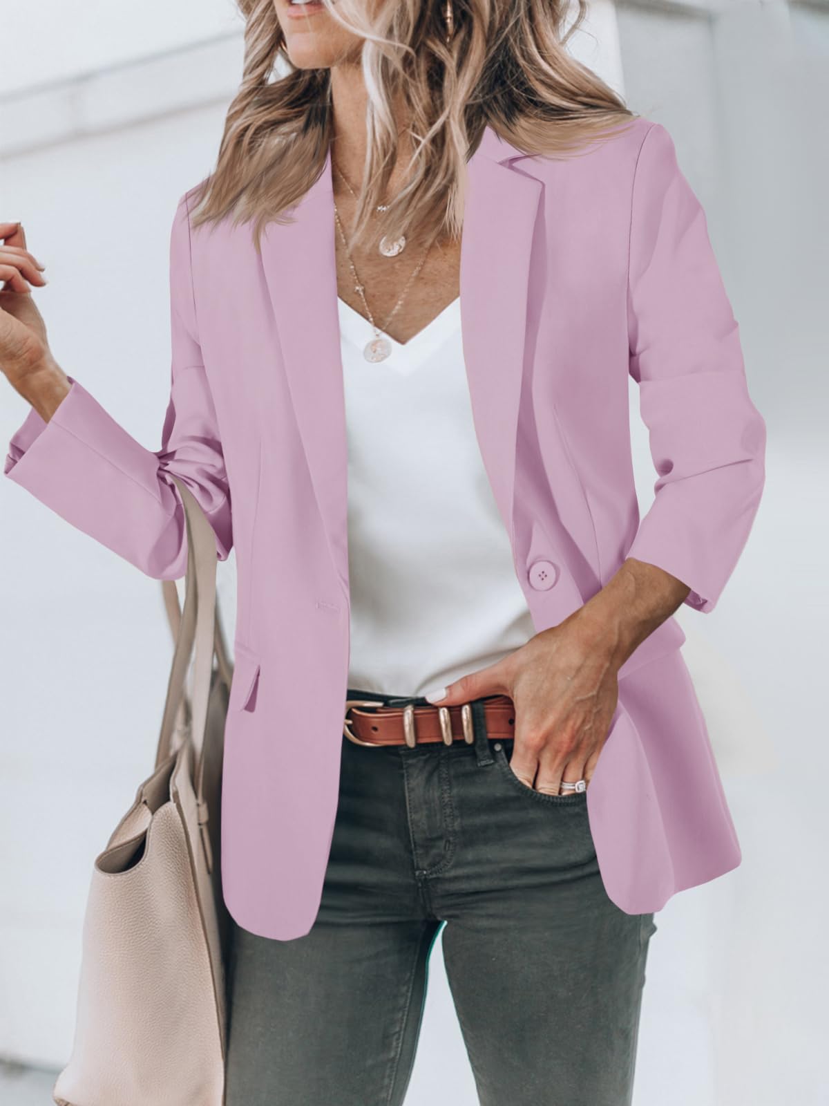 Blazers pour femmes Cicy Bell Vestes de costume à manches longues ouvertes sur le devant Tenues décontractées pour le travail