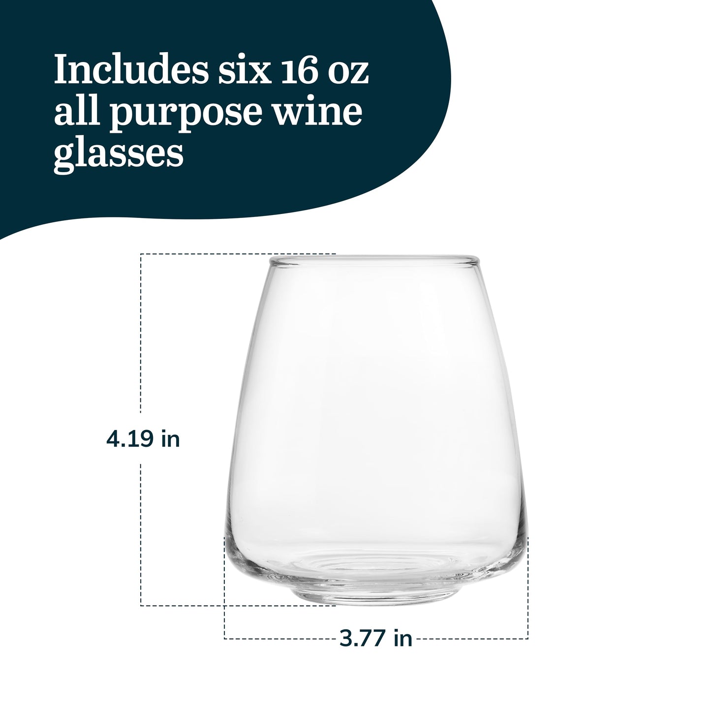 Libbey Vina Red Balloon Wine Glasses, 18.25 Oz Elegant Large Red Wine Glasses Set of 6, Long Stem Glass Wine Glasses for Weddings, Birthdays, and More