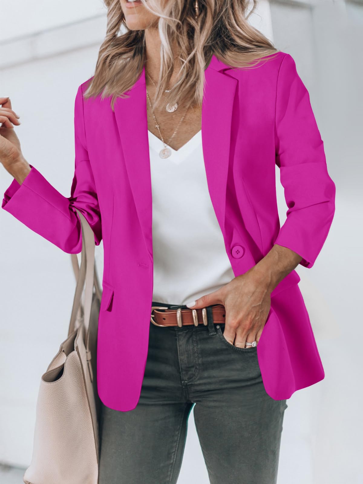 Blazers pour femmes Cicy Bell Vestes de costume à manches longues ouvertes sur le devant Tenues décontractées pour le travail
